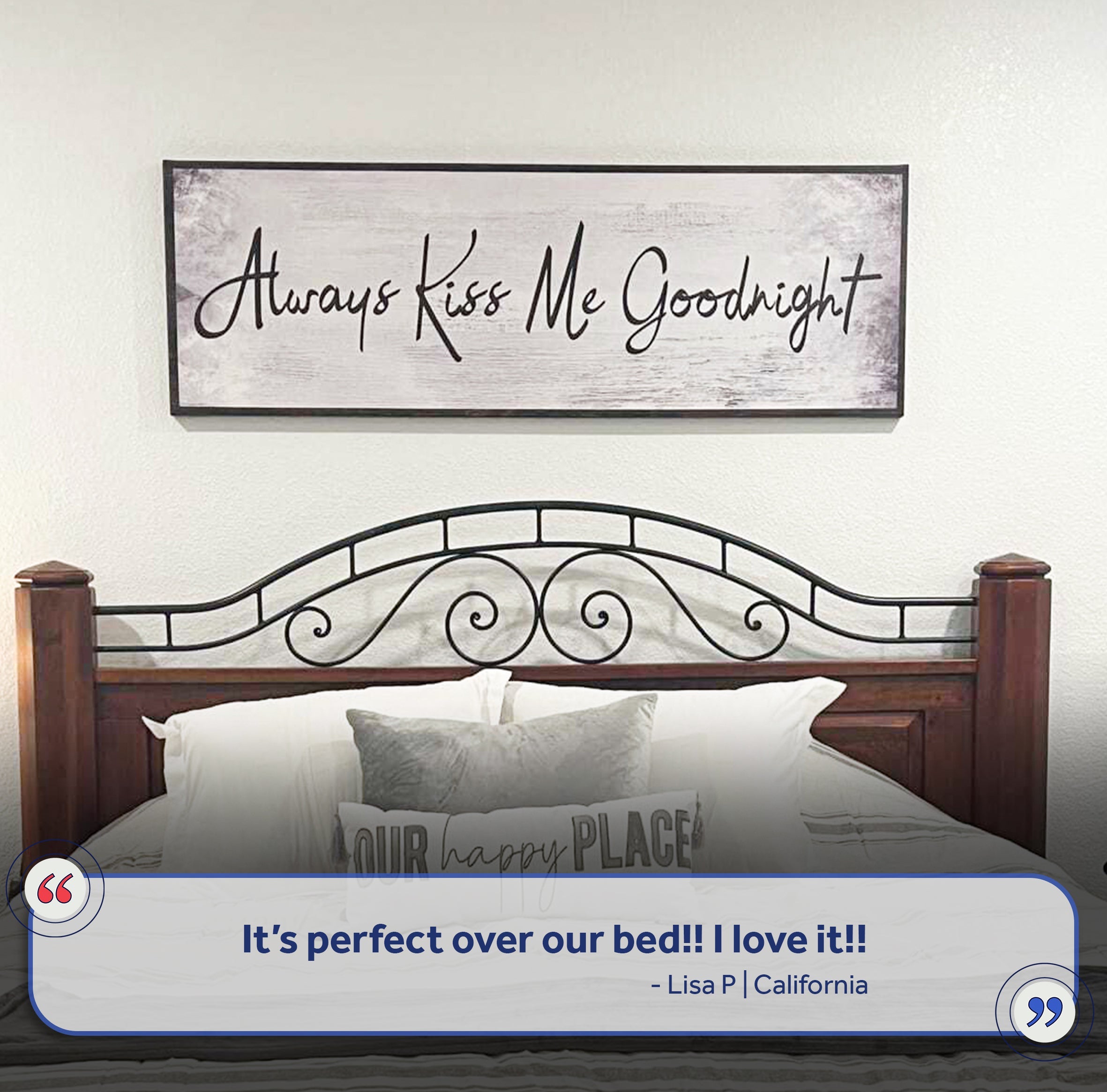 Always Kiss Me Goodnight Sign IV on sale at MyriadMart