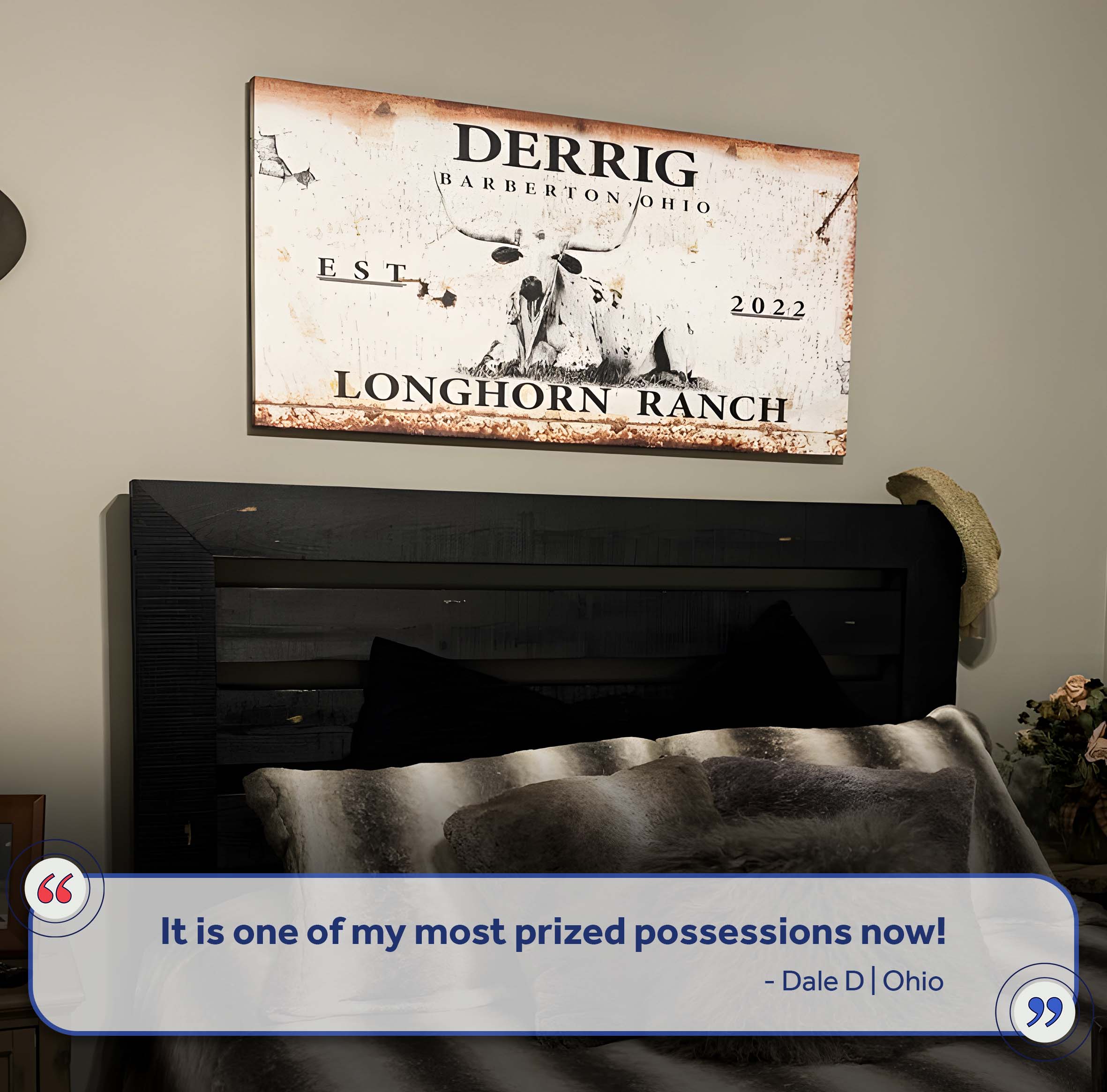 Longhorn Rustic Cattle Sign on sale at MyriadMart