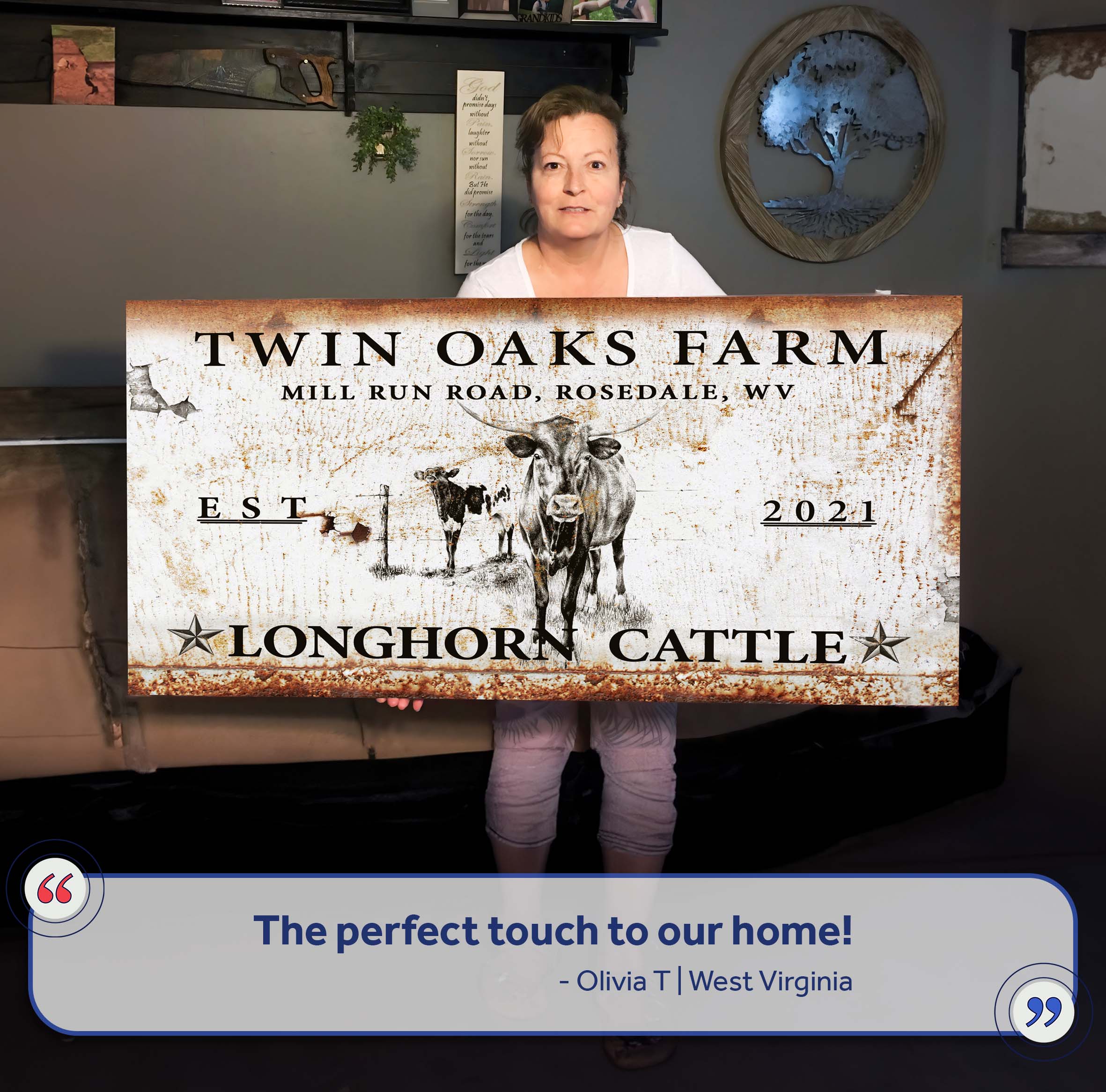 Longhorn Rustic Cattle Sign II on sale at MyriadMart