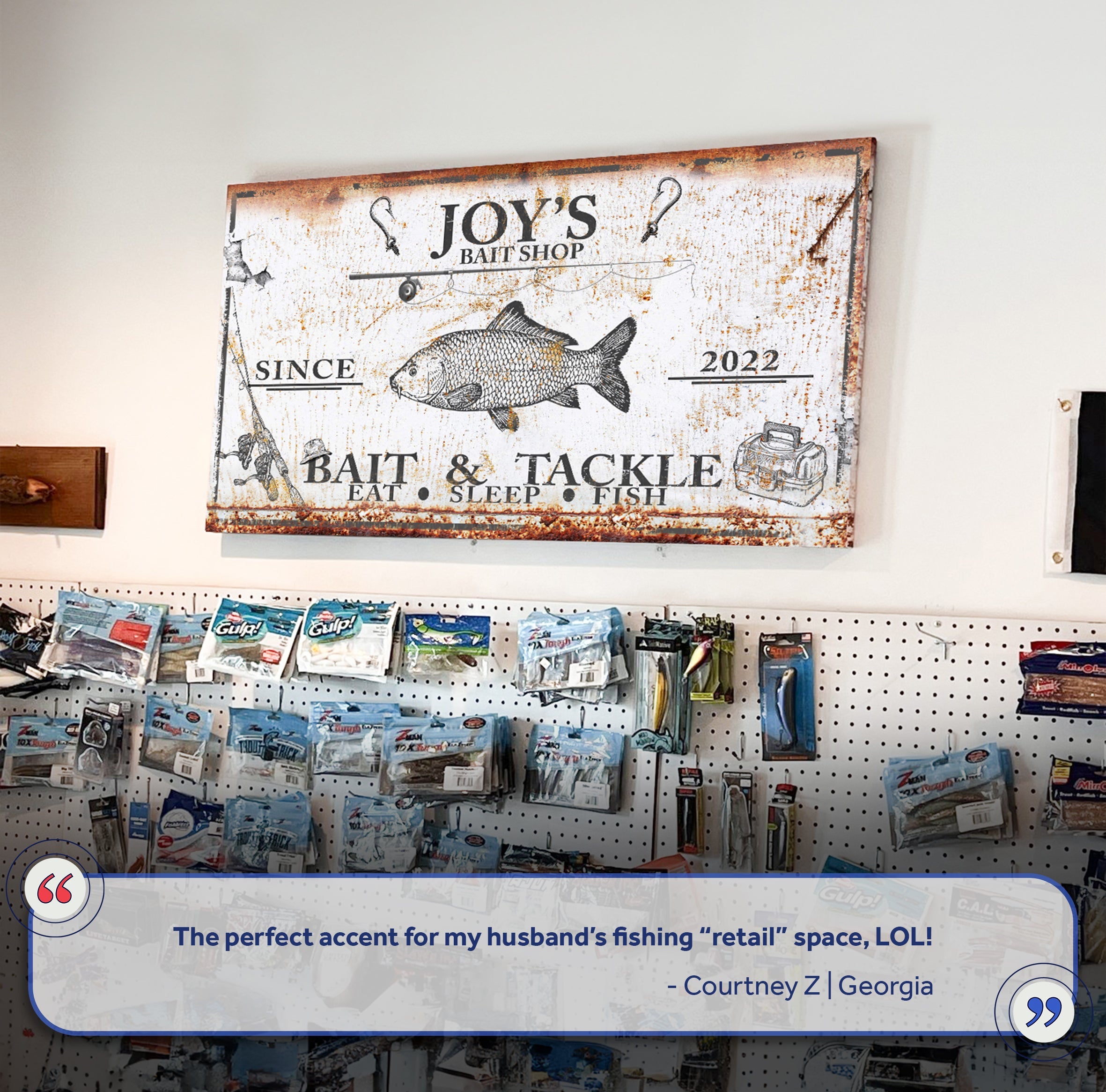 Bait and Tackle Sign III on sale at MyriadMart