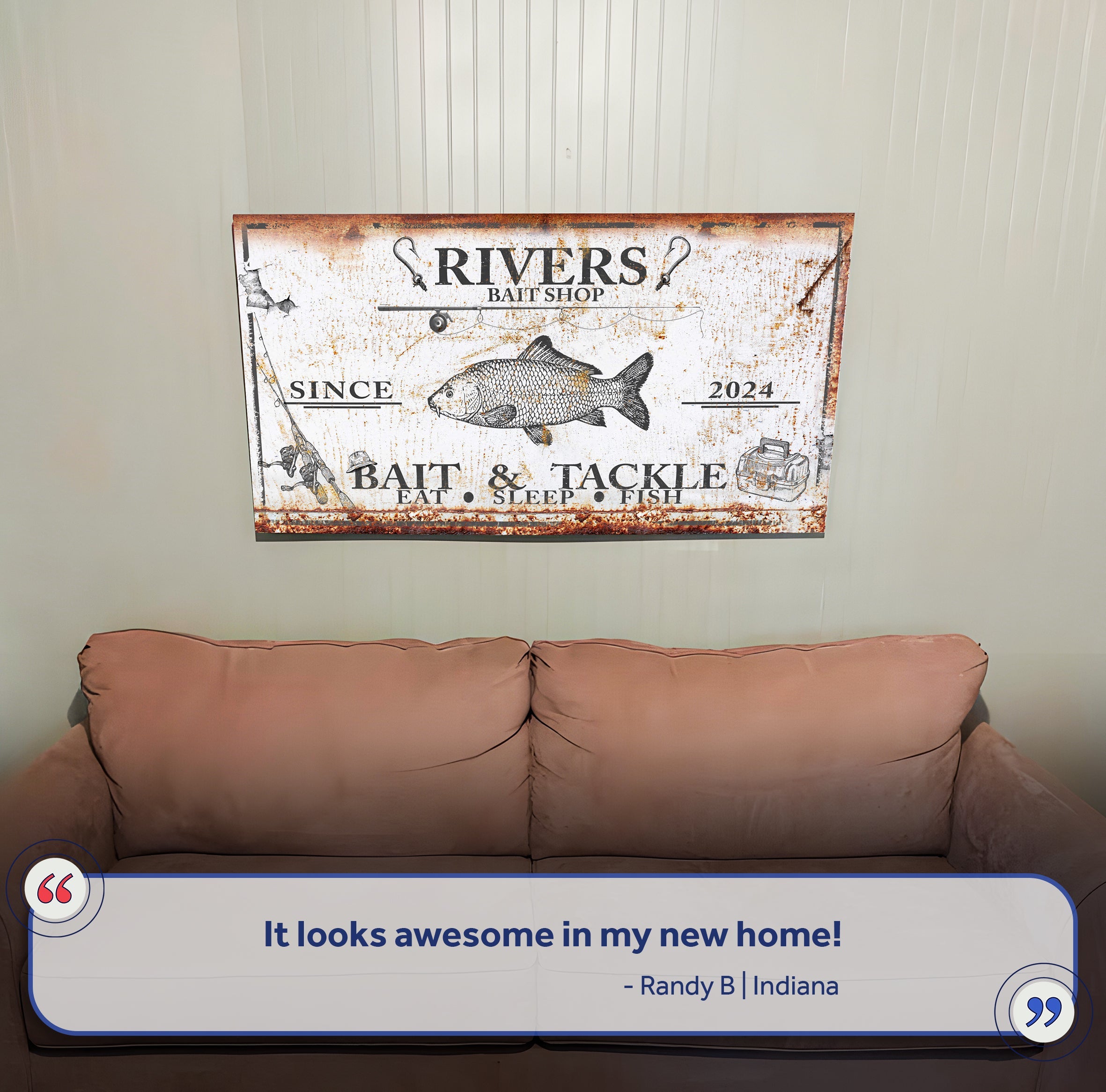 Bait and Tackle Sign III on sale at MyriadMart