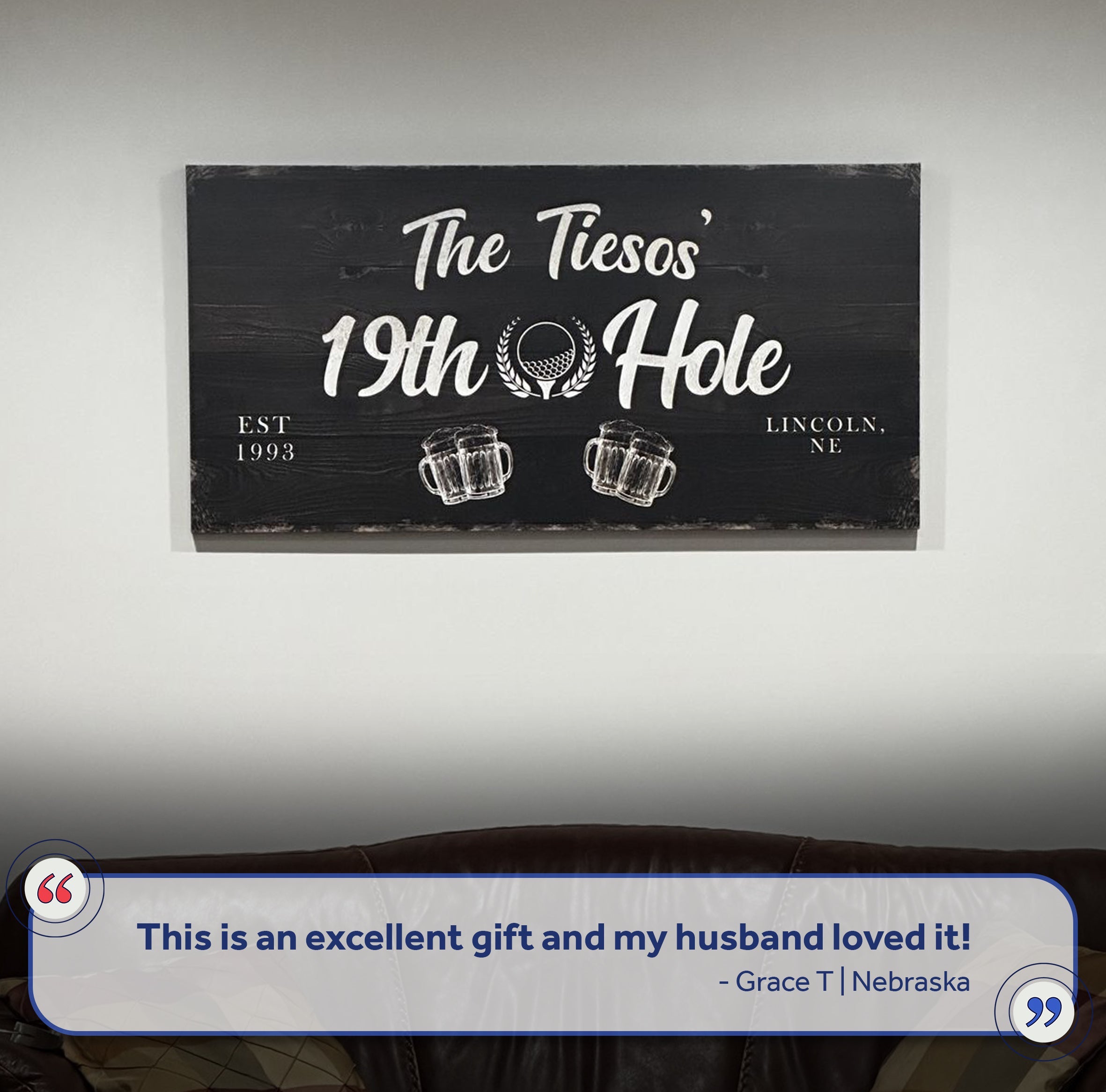 19th Hole Golf Personalized Sign II on sale at MyriadMart