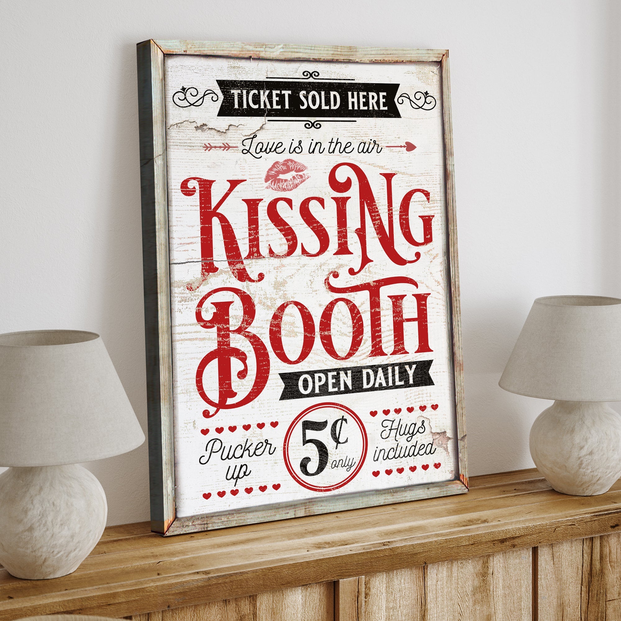 Valentines Day Kissing Booth Sign III on sale at MyriadMart