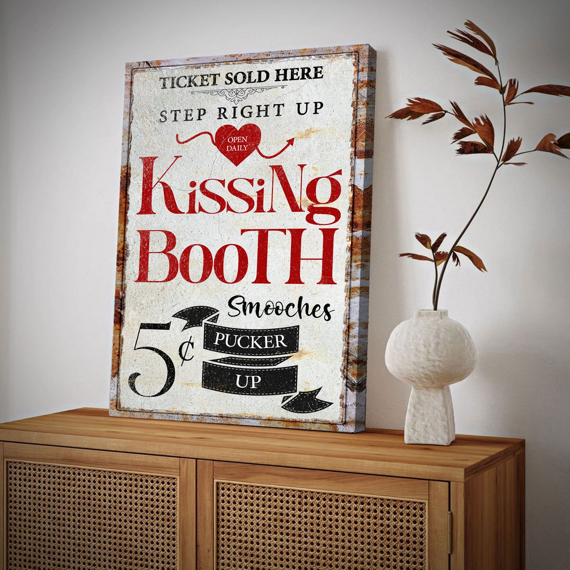 Valentines Day Kissing Booth Sign II on sale at MyriadMart