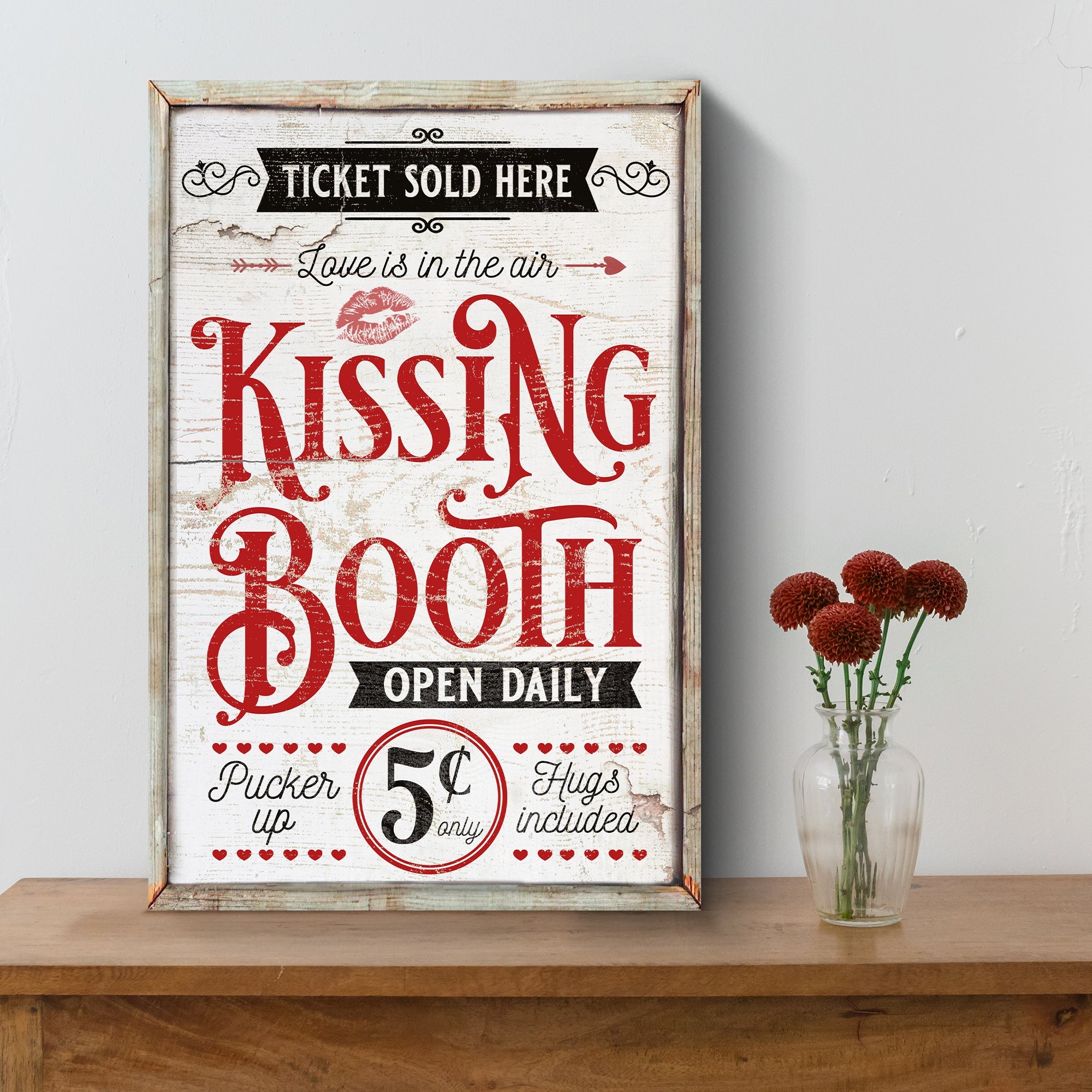 Valentines Day Kissing Booth Sign III on sale at MyriadMart
