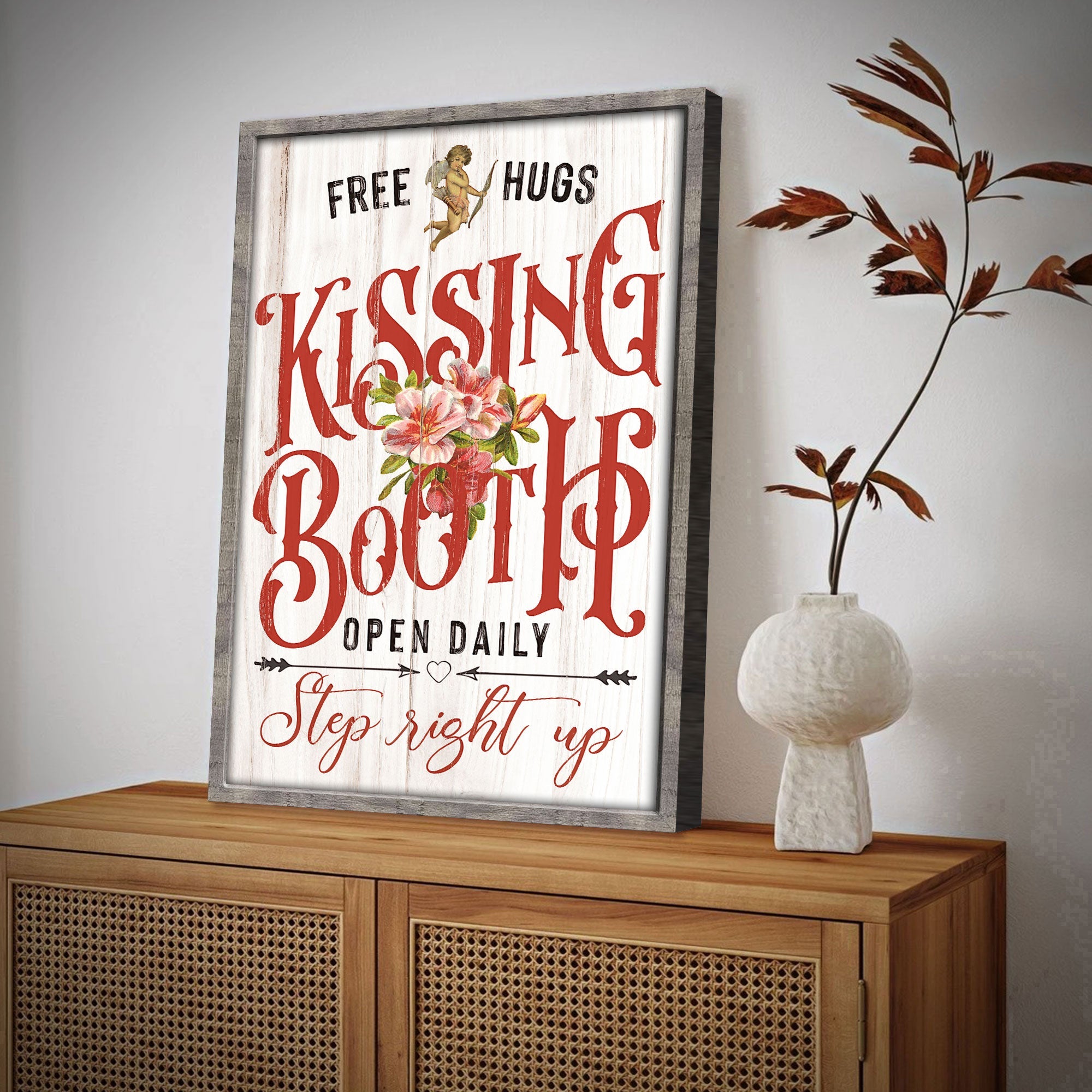 Valentines Day Kissing Booth Sign on sale at MyriadMart