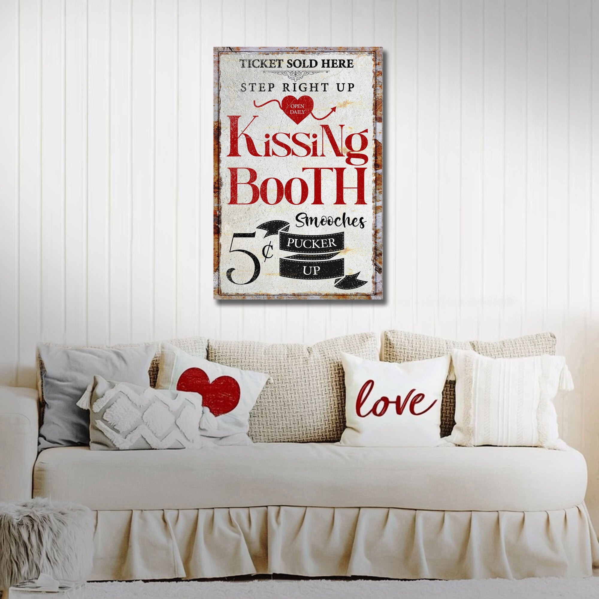 Valentines Day Kissing Booth Sign II on sale at MyriadMart