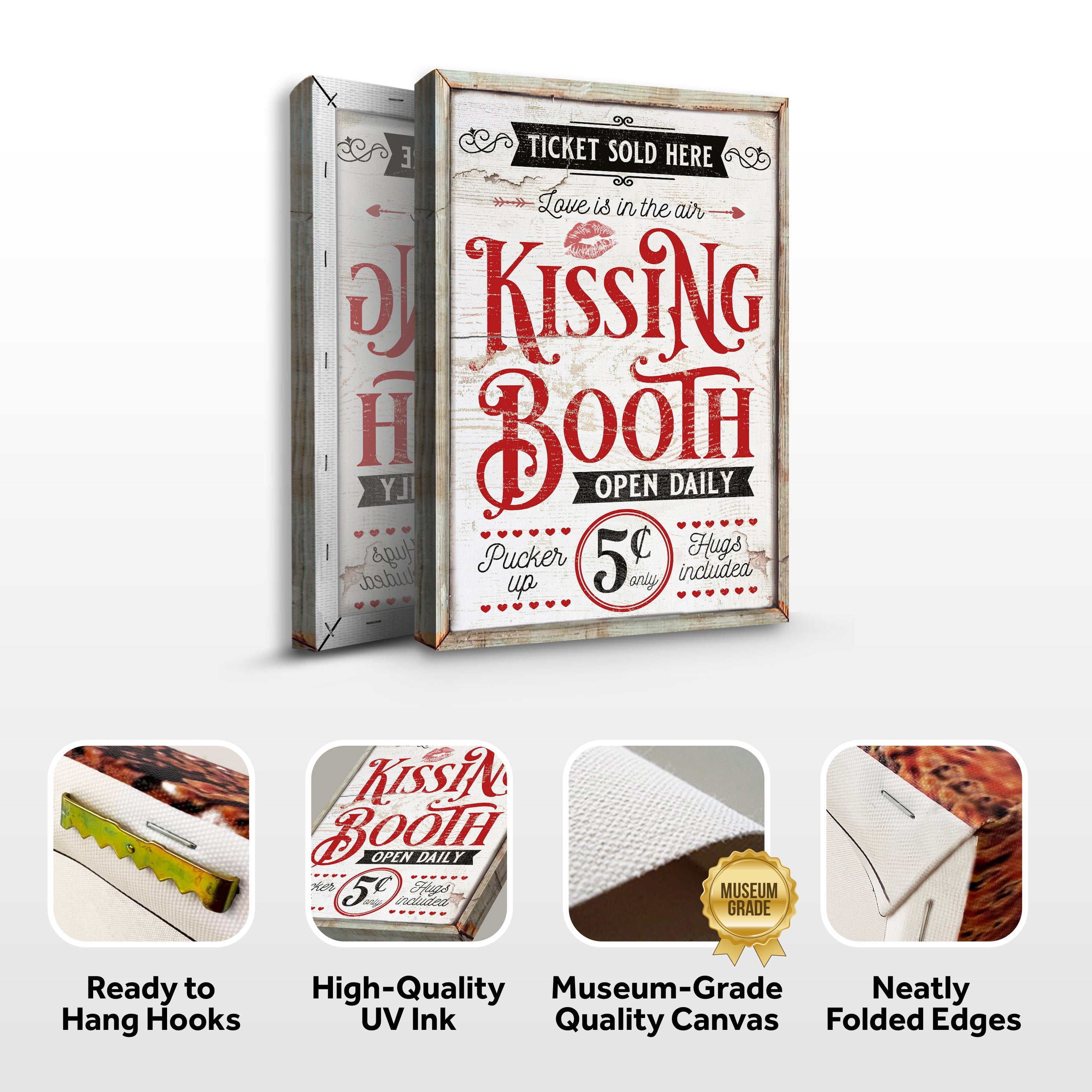Valentines Day Kissing Booth Sign III on sale at MyriadMart
