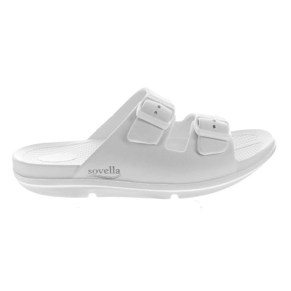 Sovella Active Recovery Sandals Women's PF Buckle Slide White on sale at MyriadMart