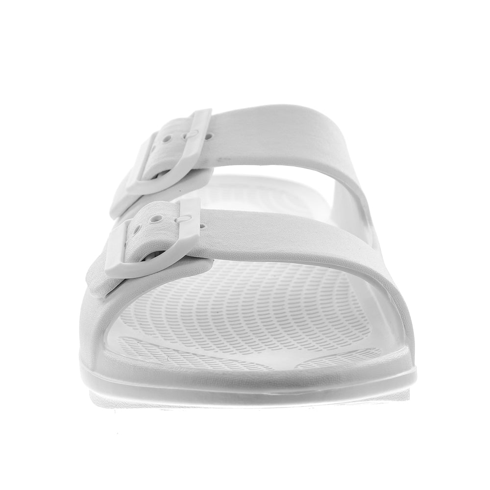 Sovella Active Recovery Sandals Women's PF Buckle Slide White on sale at MyriadMart