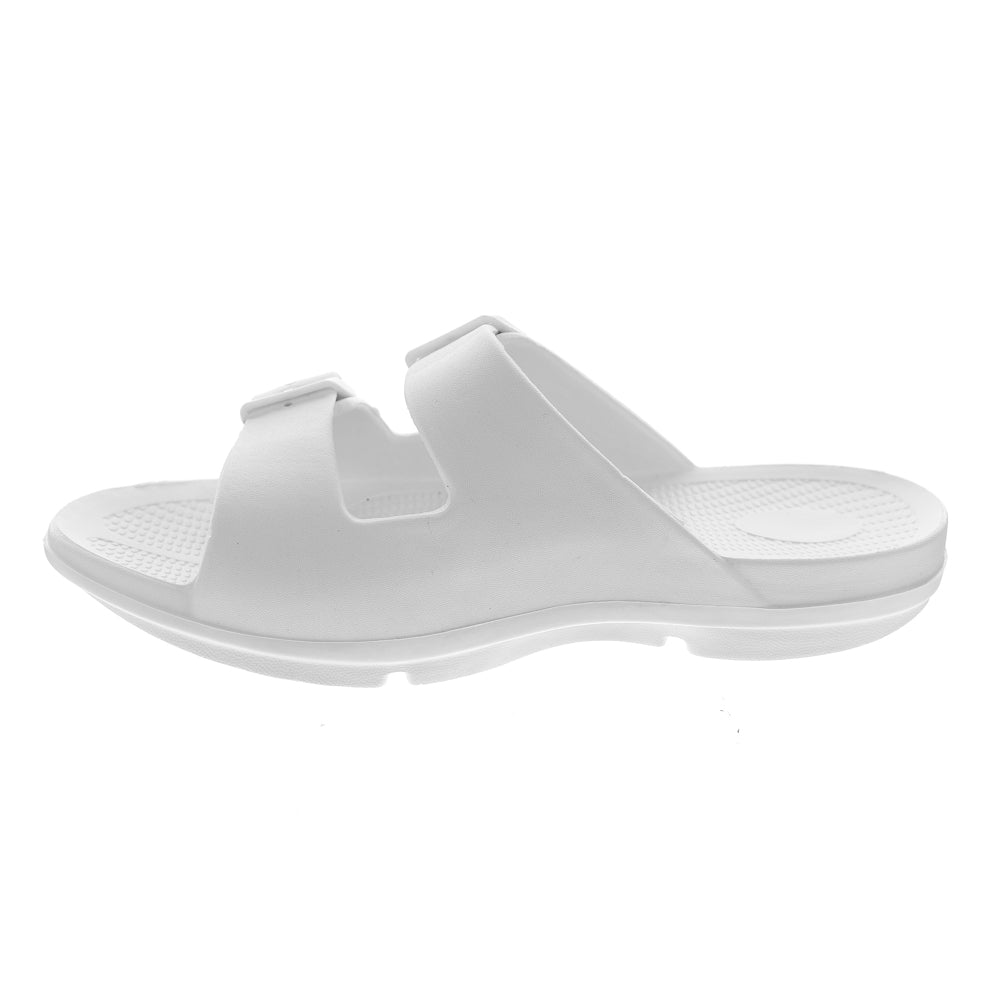 Sovella Active Recovery Sandals Women's PF Buckle Slide White on sale at MyriadMart