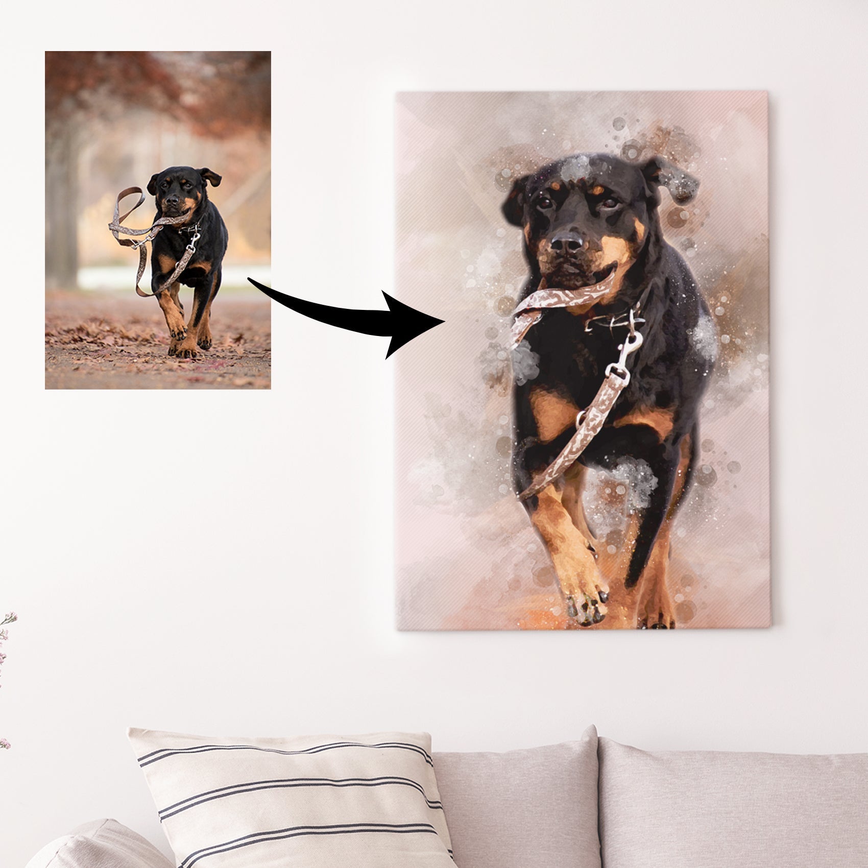 Dog Watercolor Portrait Sign on sale at MyriadMart