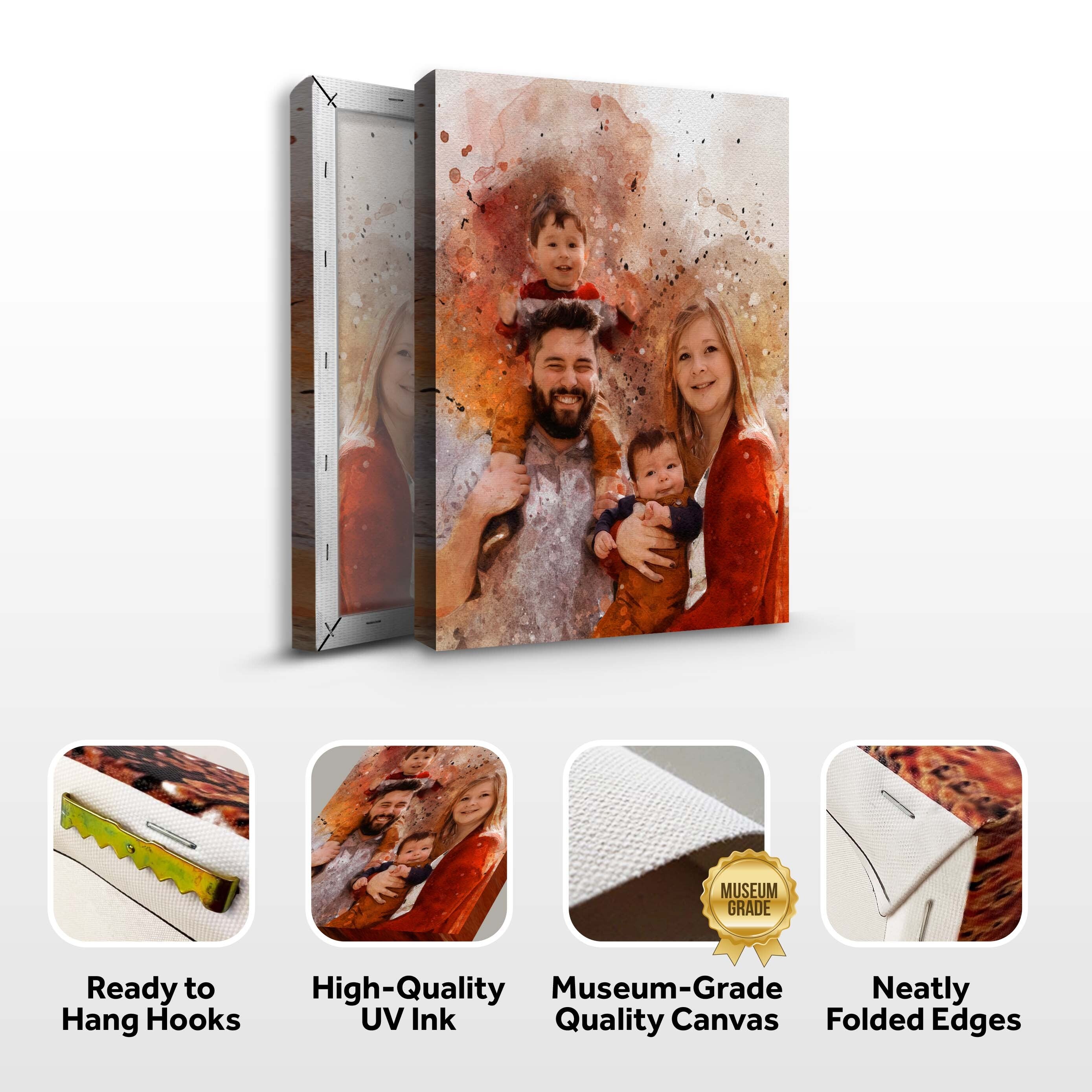 Family Watercolor Portrait Sign on sale at MyriadMart