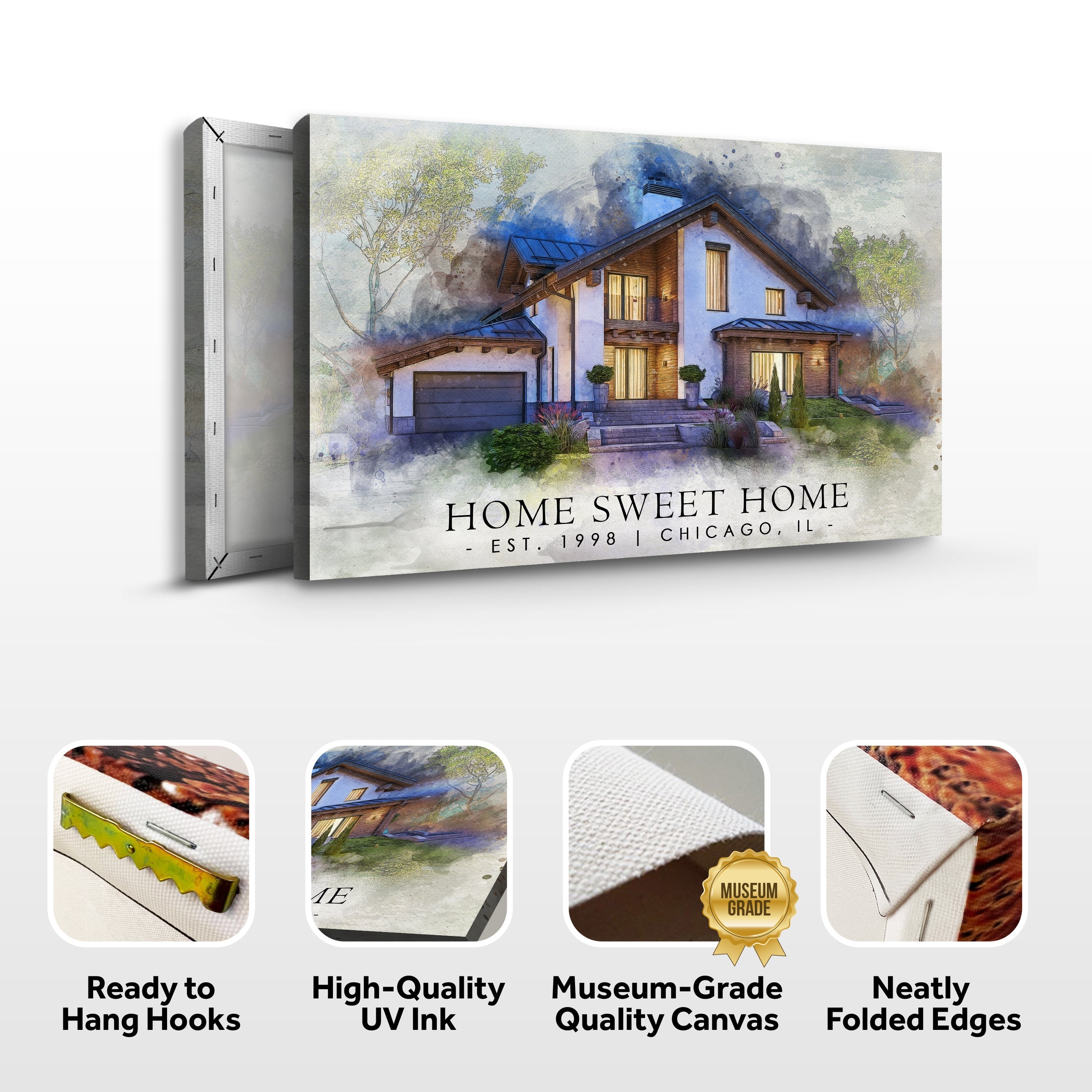 Home Sweet Home Watercolor Sign II on sale at MyriadMart