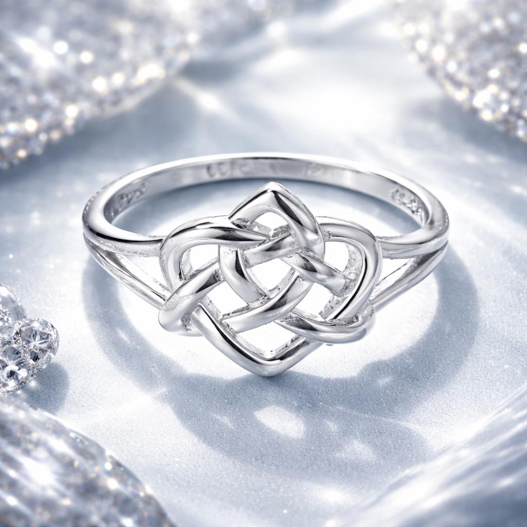 925 Sterling Silver Ring Size 6.0 with Platinum Plating on sale at MyriadMart