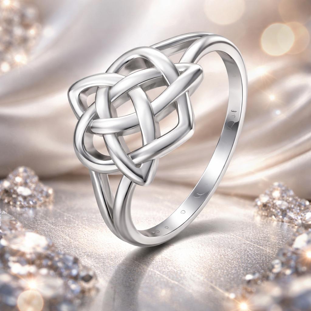 925 Sterling Silver Ring Size 6.0 with Platinum Plating on sale at MyriadMart