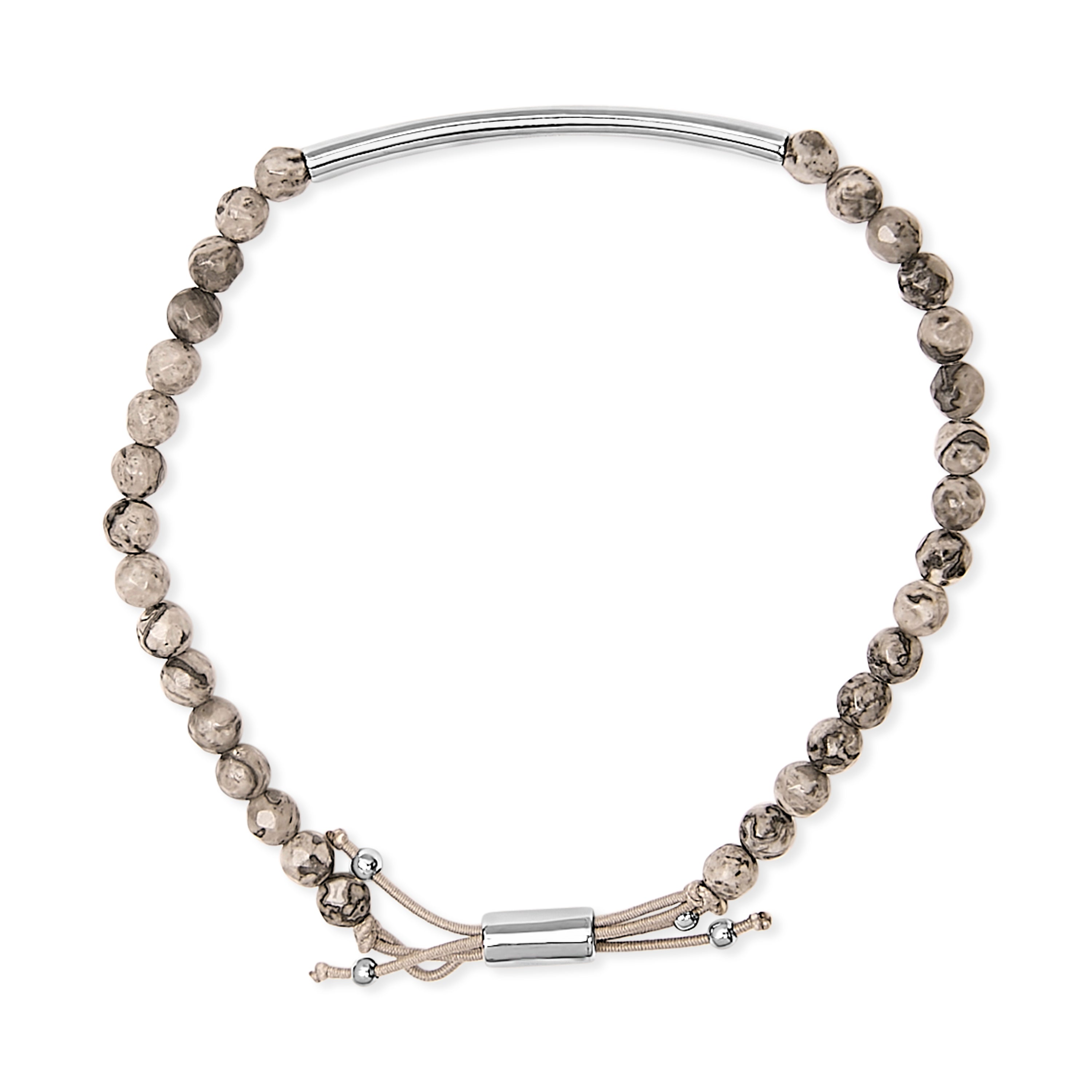 Sterling Silver Jasper Bead Station Bracelet Bolo Clasp on sale at MyriadMart