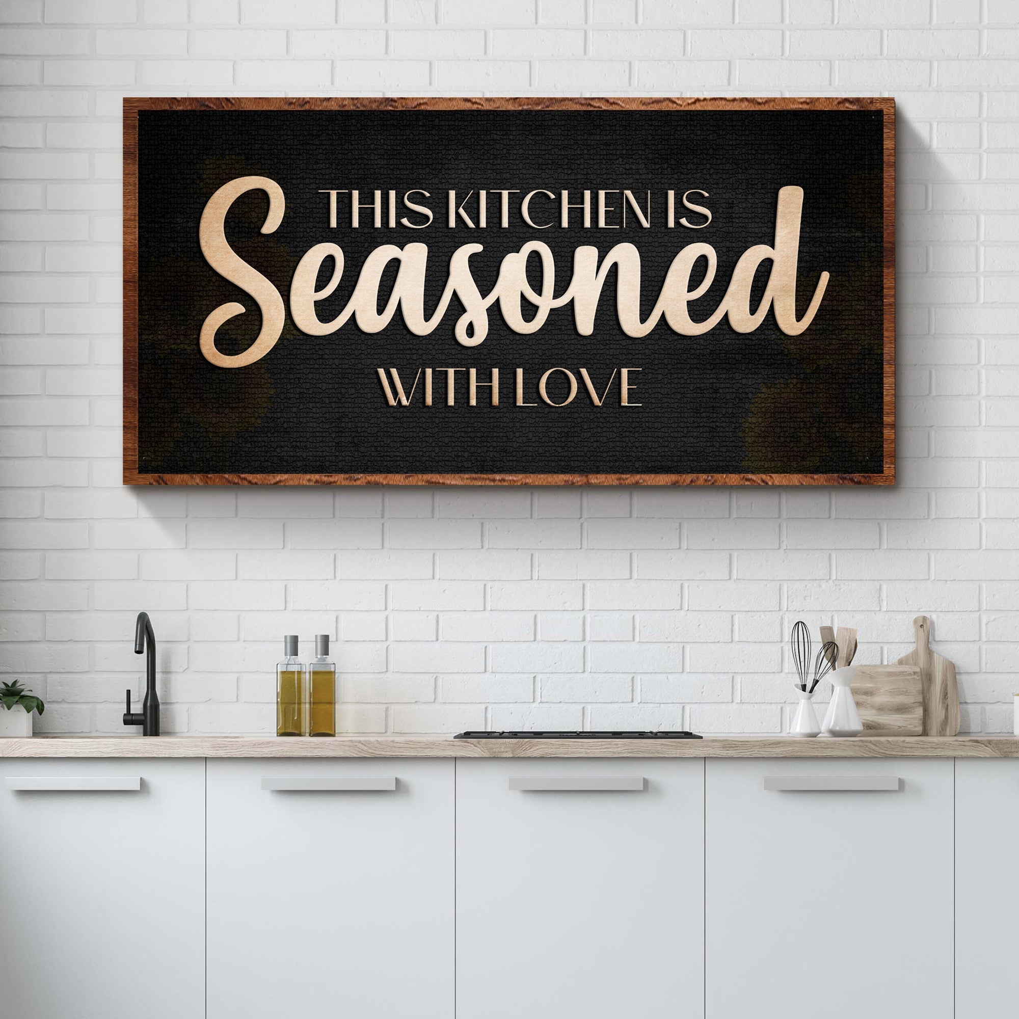 This Kitchen Is Seasoned With Love Sign on sale at MyriadMart