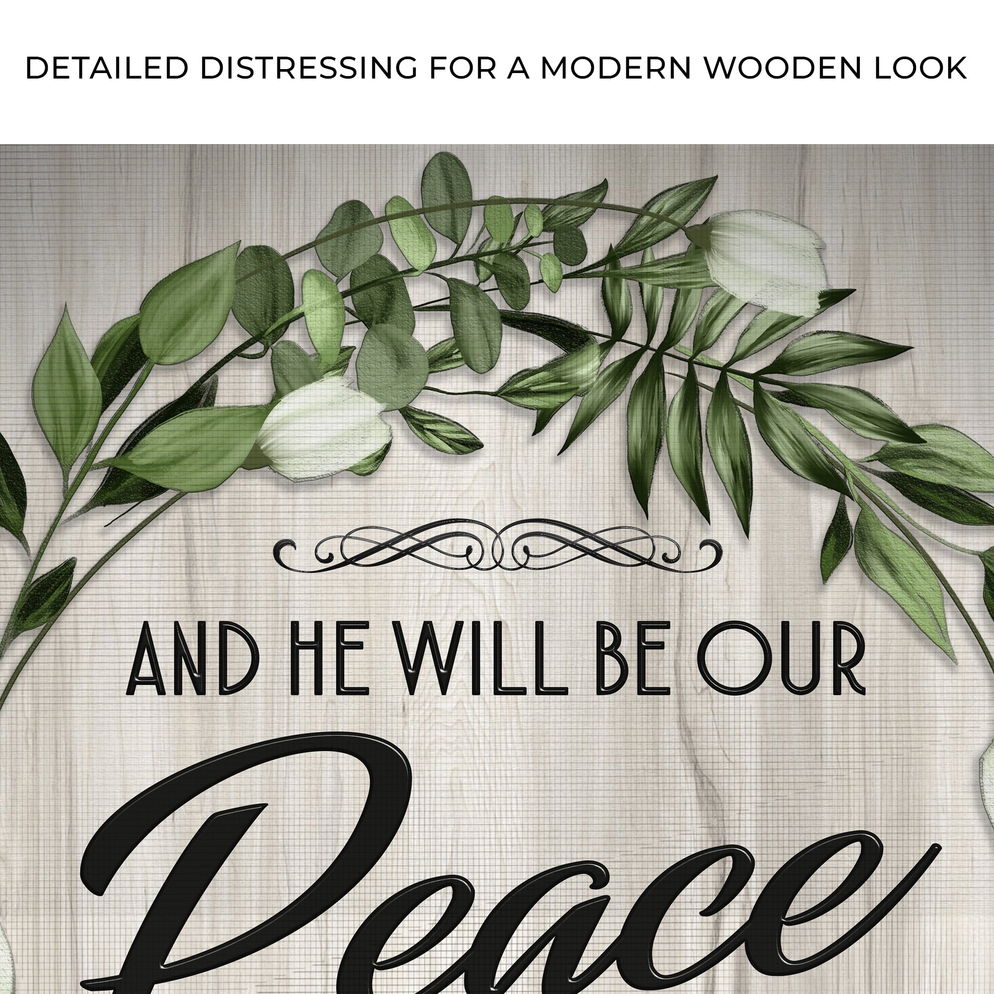 Micah 5:5 NIV - And He Will Be Our Peace Scripture Sign on sale at MyriadMart