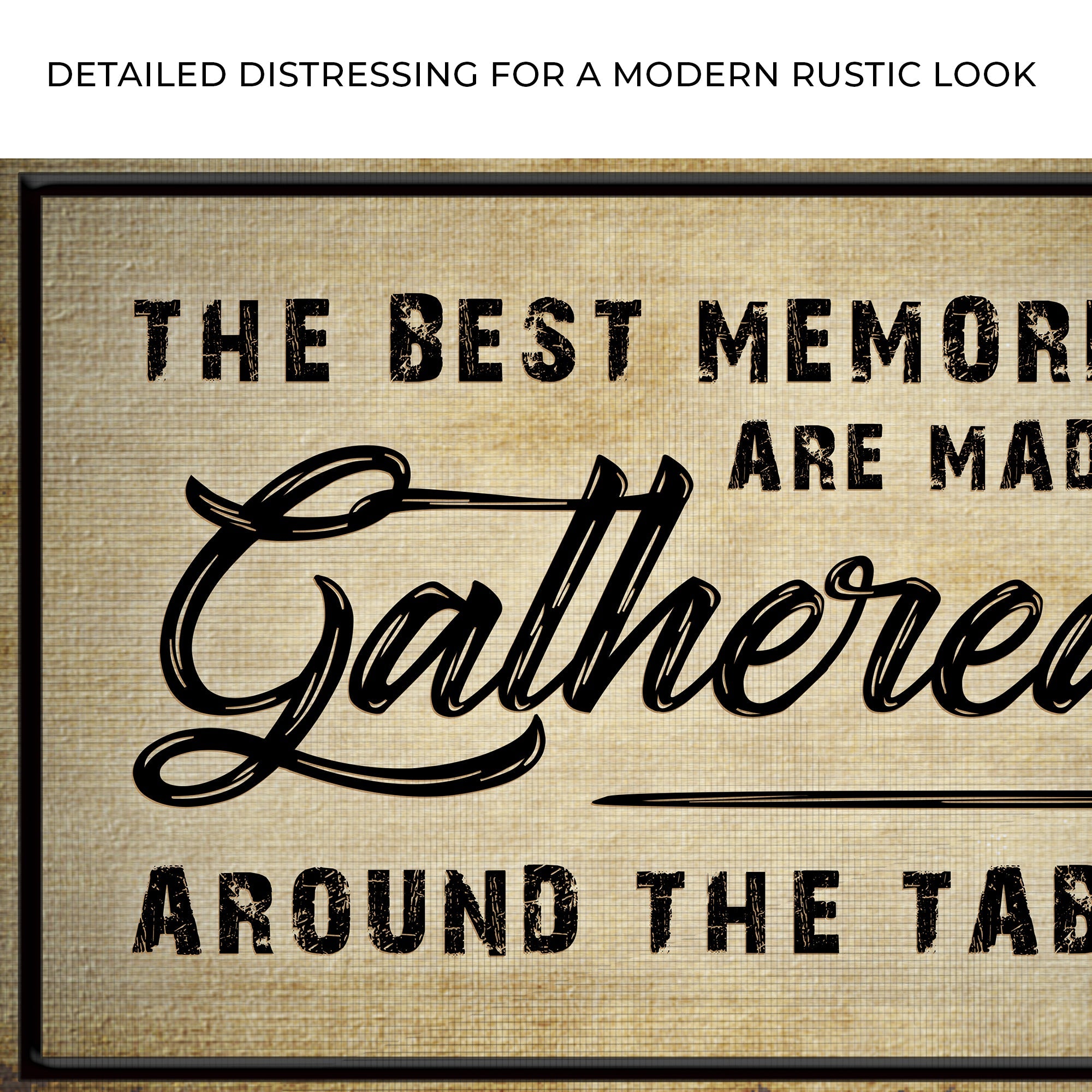 The Best Memories Are Made Gathered Around The Table Sign III on sale at MyriadMart