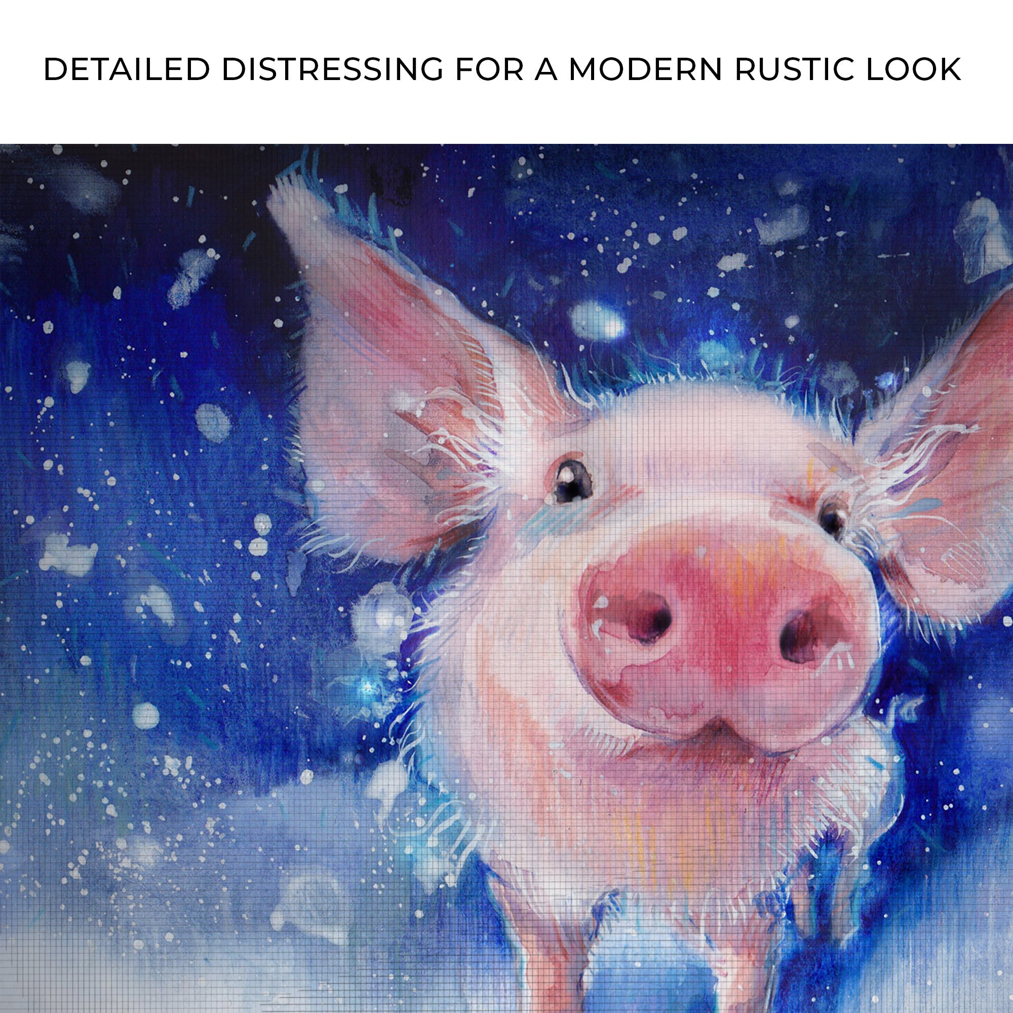 Fluffy Pig Watercolor Canvas Wall Art on sale at MyriadMart
