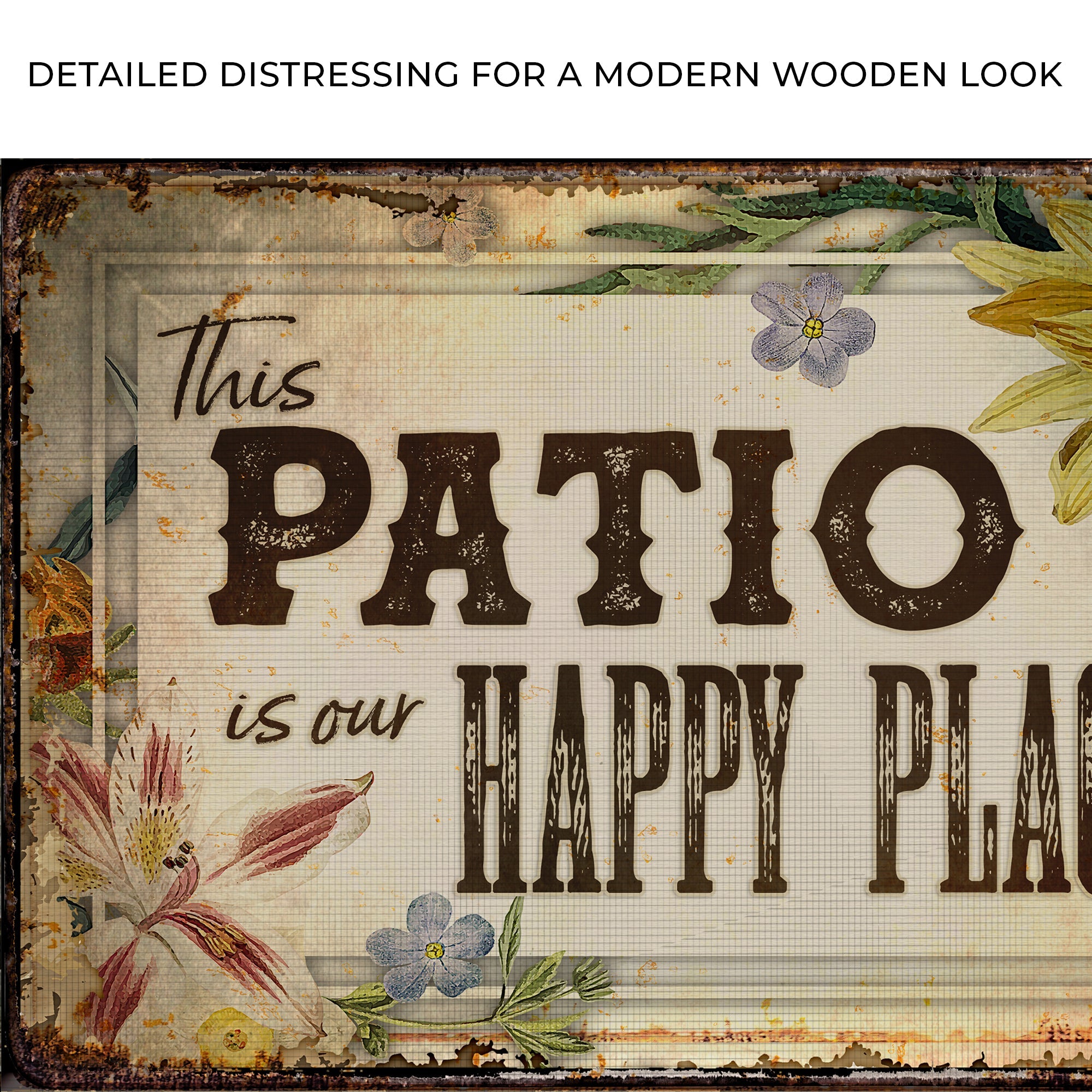 This Patio Is Our Happy Place Sign on sale at MyriadMart