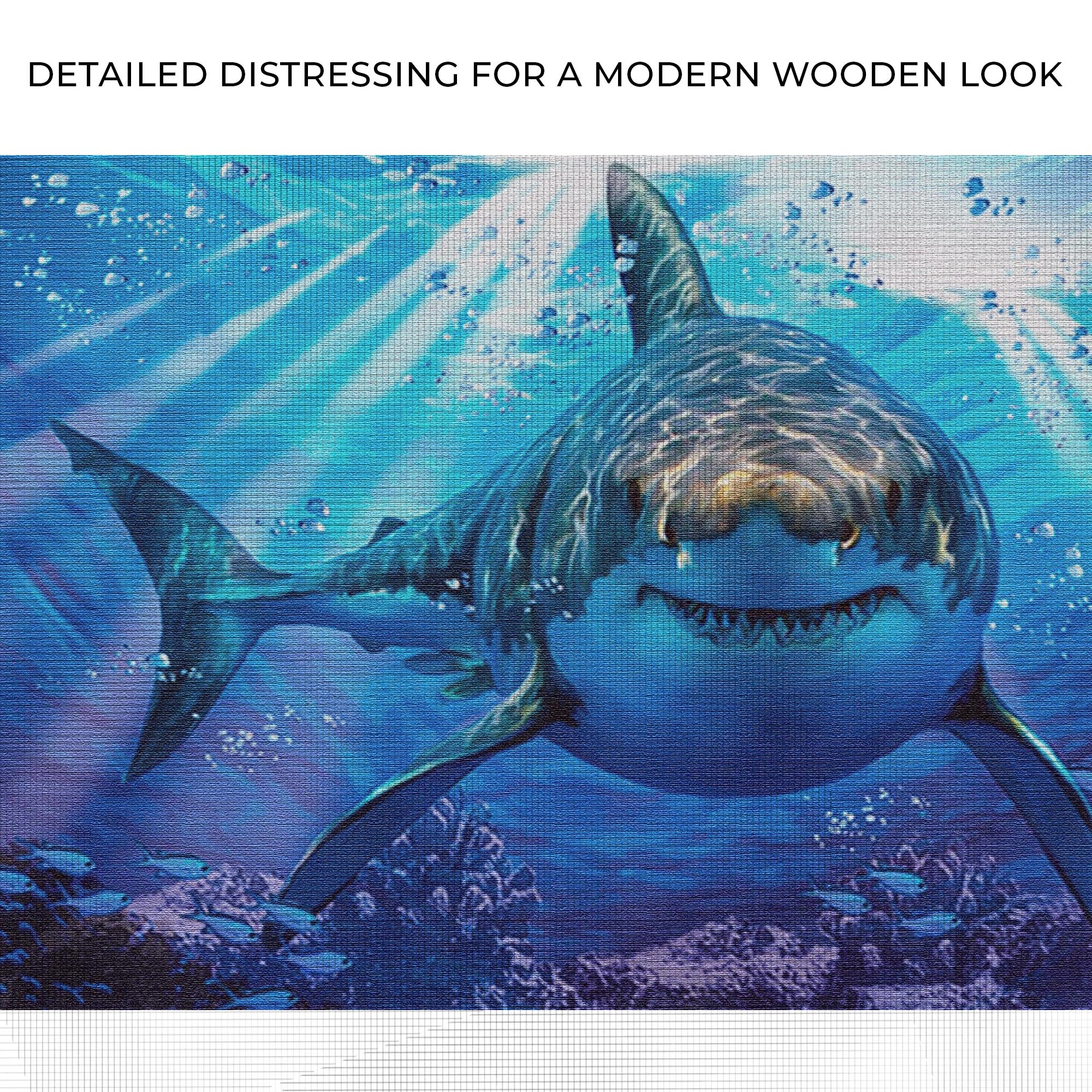 Underwater White Shark Canvas Wall Art on sale at MyriadMart