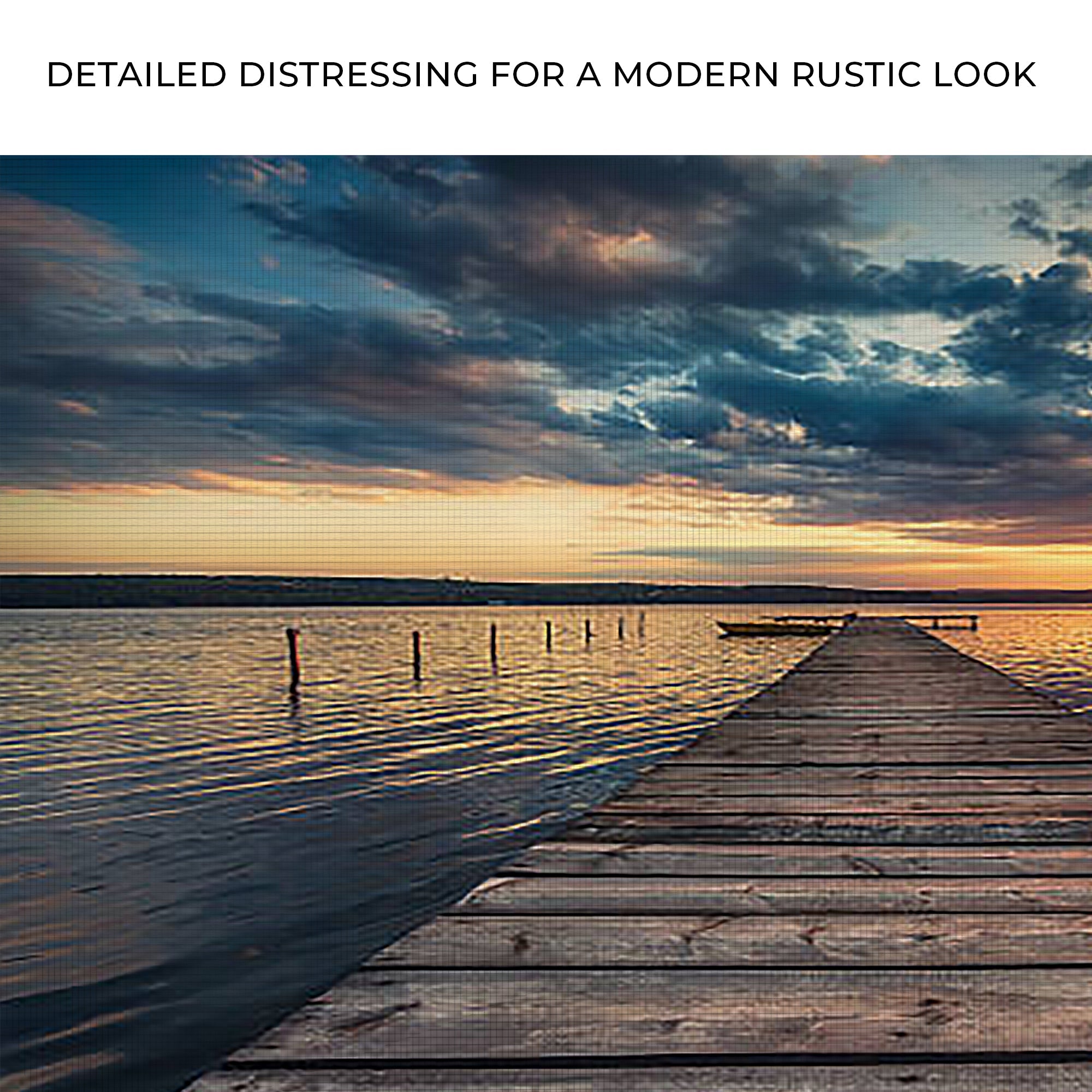 Small Dock By The Vibrant Lake Canvas Wall Art on sale at MyriadMart