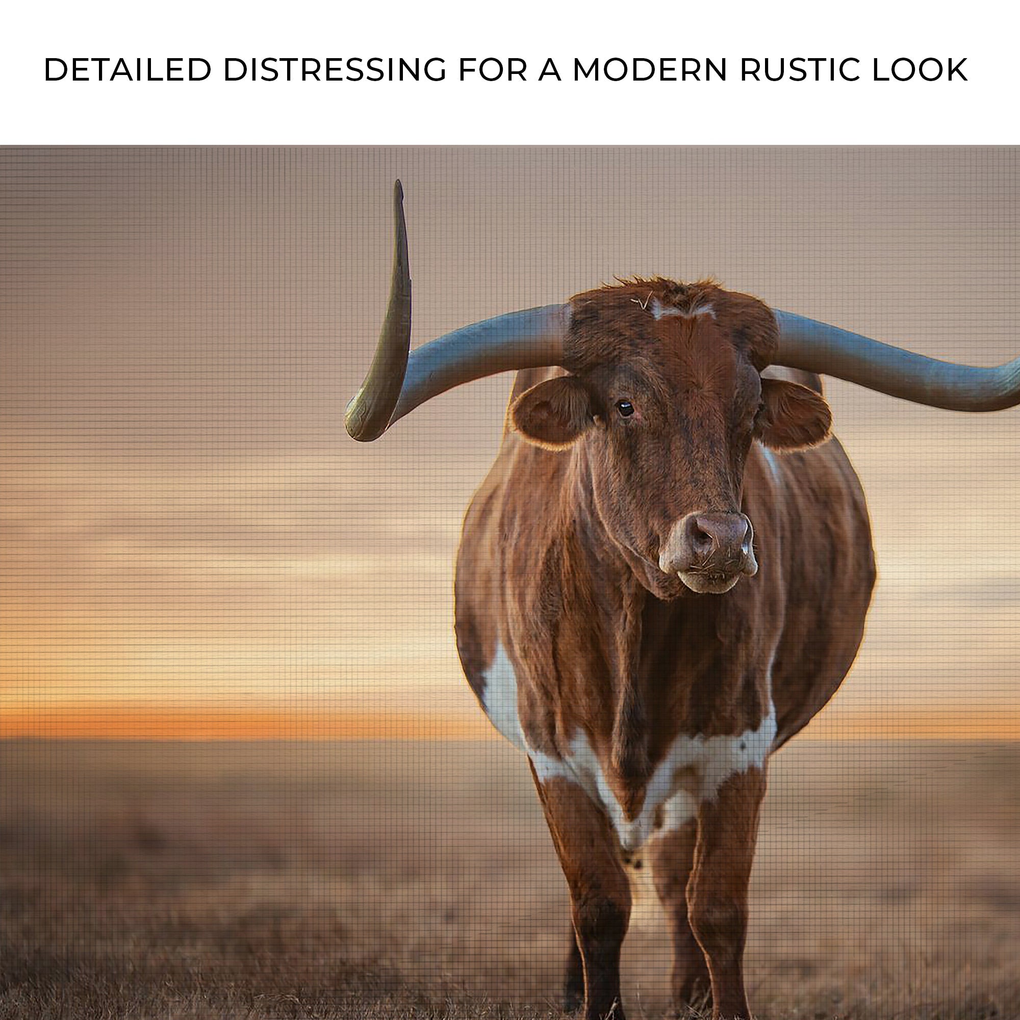 Mighty Longhorn Cattle Canvas Wall Art on sale at MyriadMart