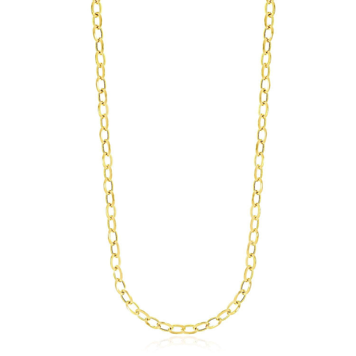 14k Yellow Gold Cable Chain Style Polished Necklace on sale at MyriadMart