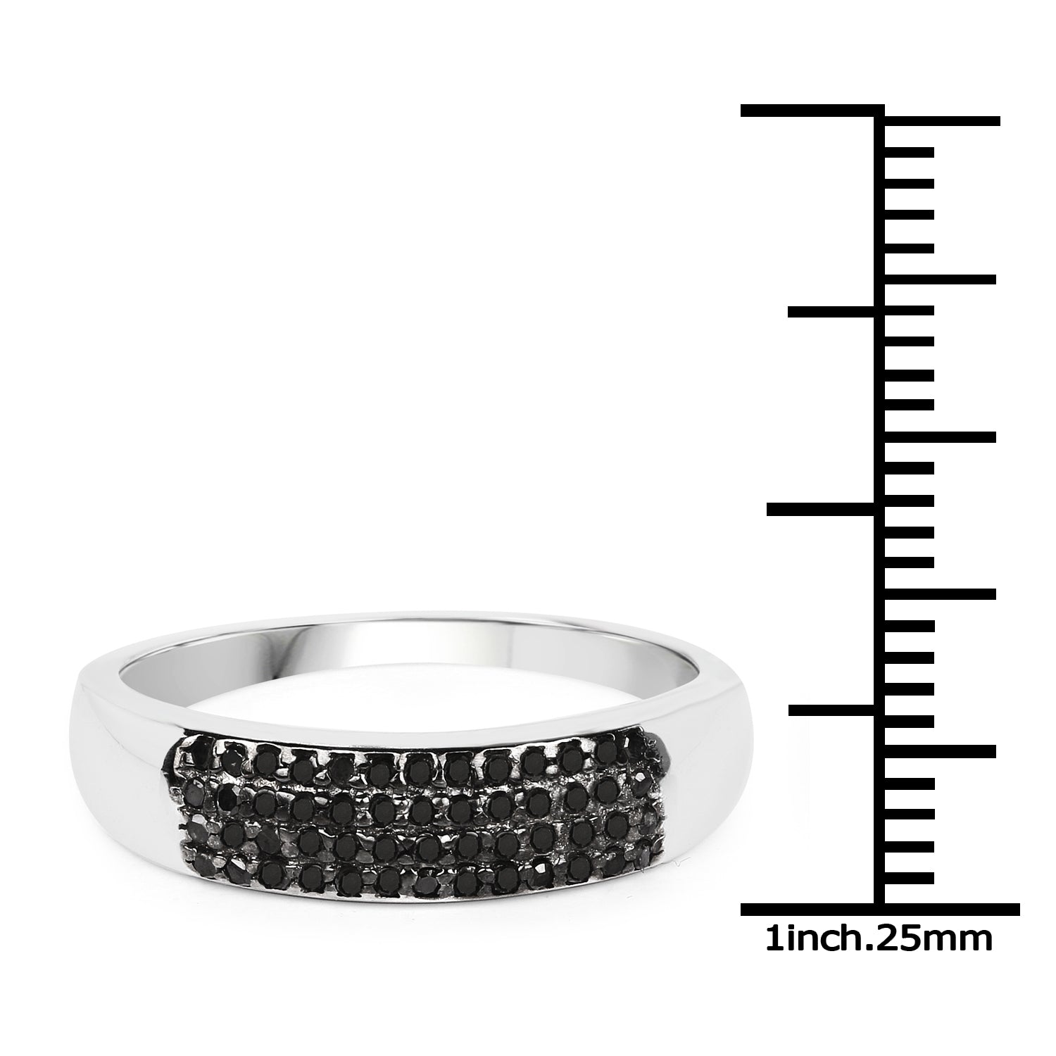 0.22 Carat Genuine Black Diamond .925 Sterling Silver Ring on sale at MyriadMart