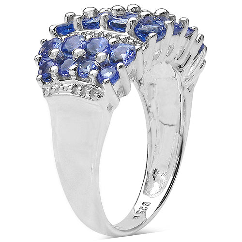 2.06 Carat Genuine Tanzanite .925 Sterling Silver Ring on sale at MyriadMart