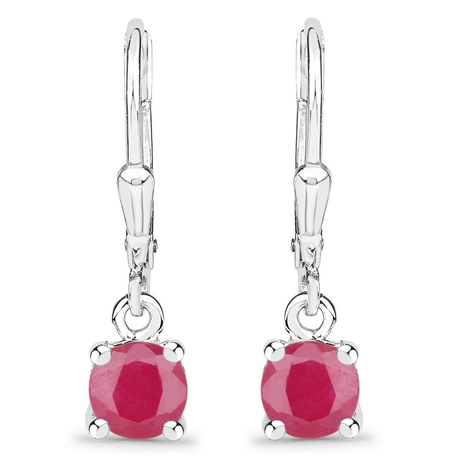 1.20 Carat Genuine Ruby .925 Sterling Silver Earrings on sale at MyriadMart