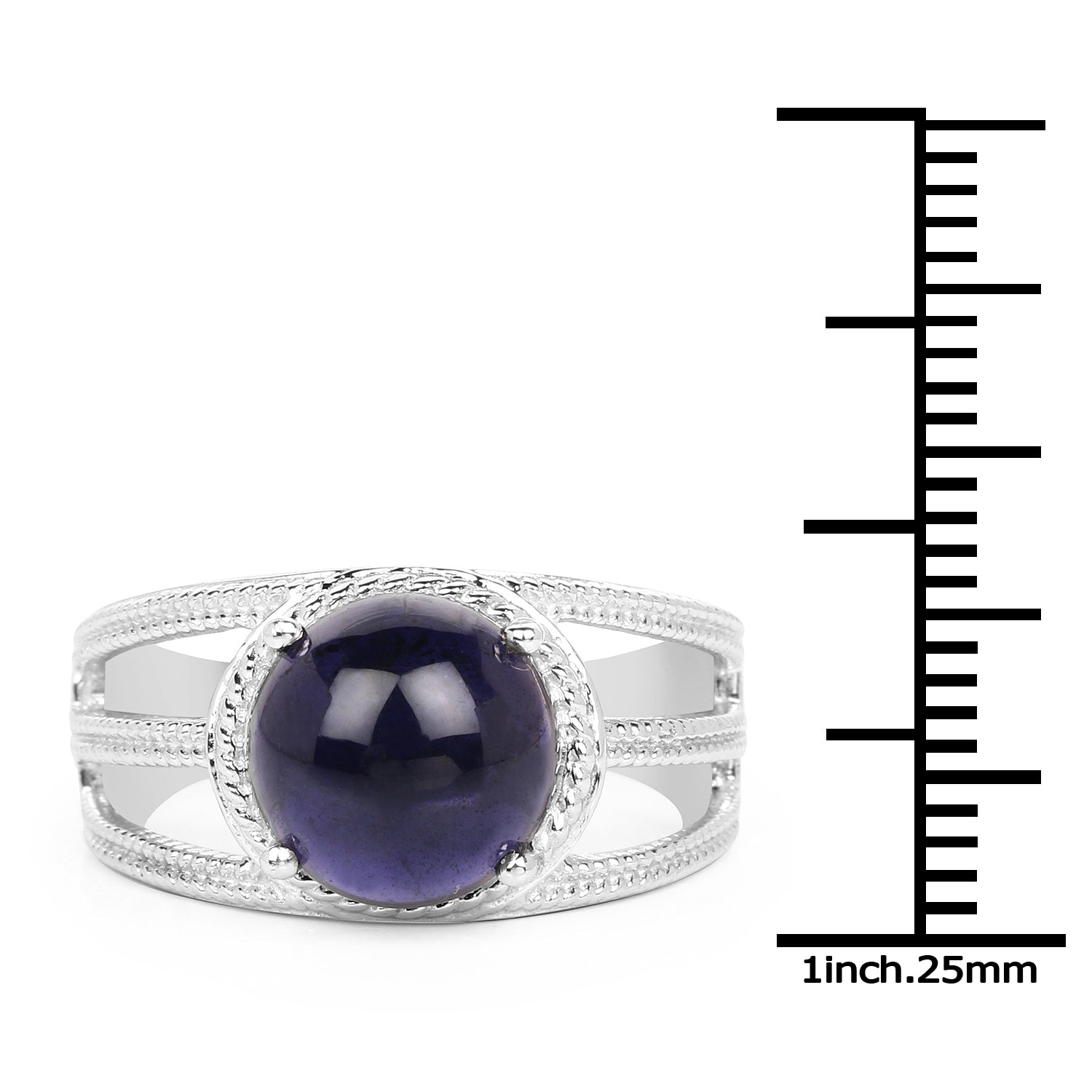 3.65 Carat Genuine Iolite .925 Sterling Silver Ring on sale at MyriadMart