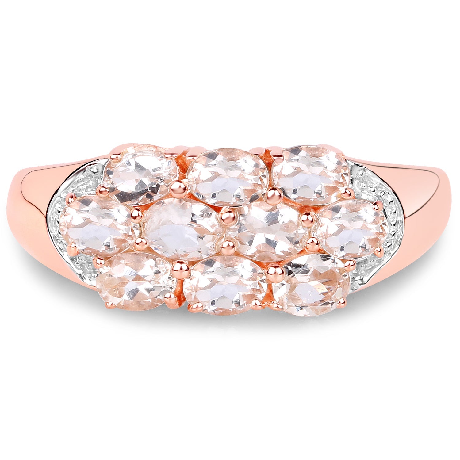 1.50 Carat Genuine Morganite .925 Sterling Silver Ring on sale at MyriadMart