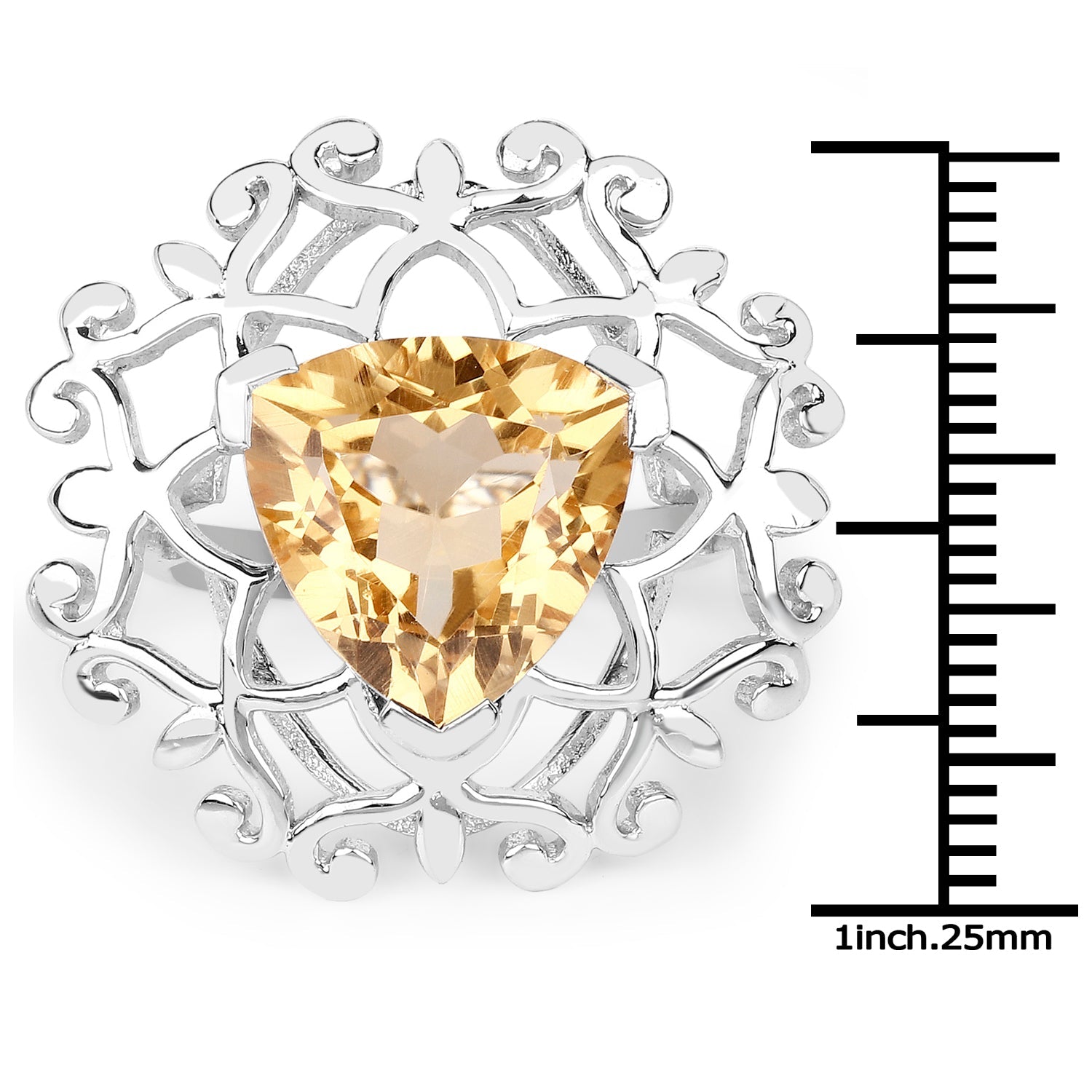 5.71 Carat Genuine Citrine .925 Sterling Silver Ring on sale at MyriadMart