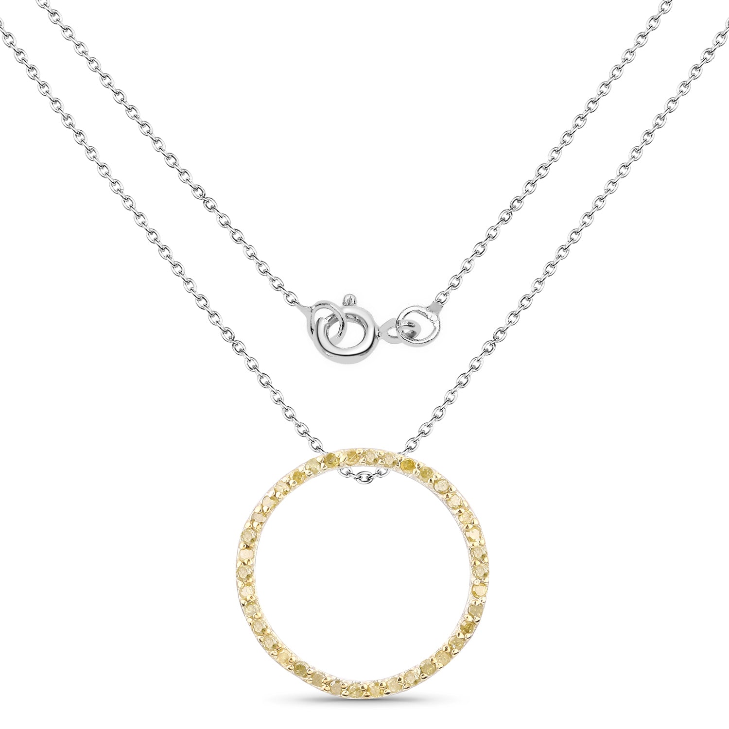 0.30 Carat Genuine Diamond Yellow .925 Sterling Silver Pendant on sale at MyriadMart