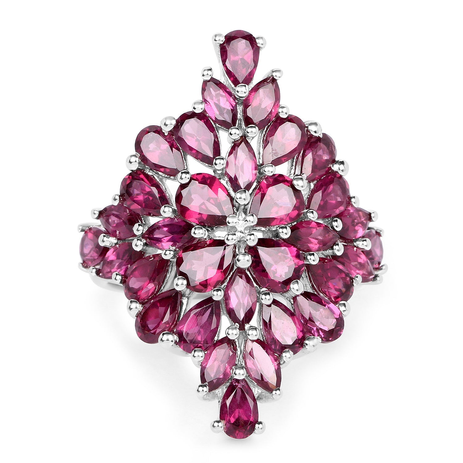 7.52 Carat Genuine Rhodolite .925 Sterling Silver Ring on sale at MyriadMart