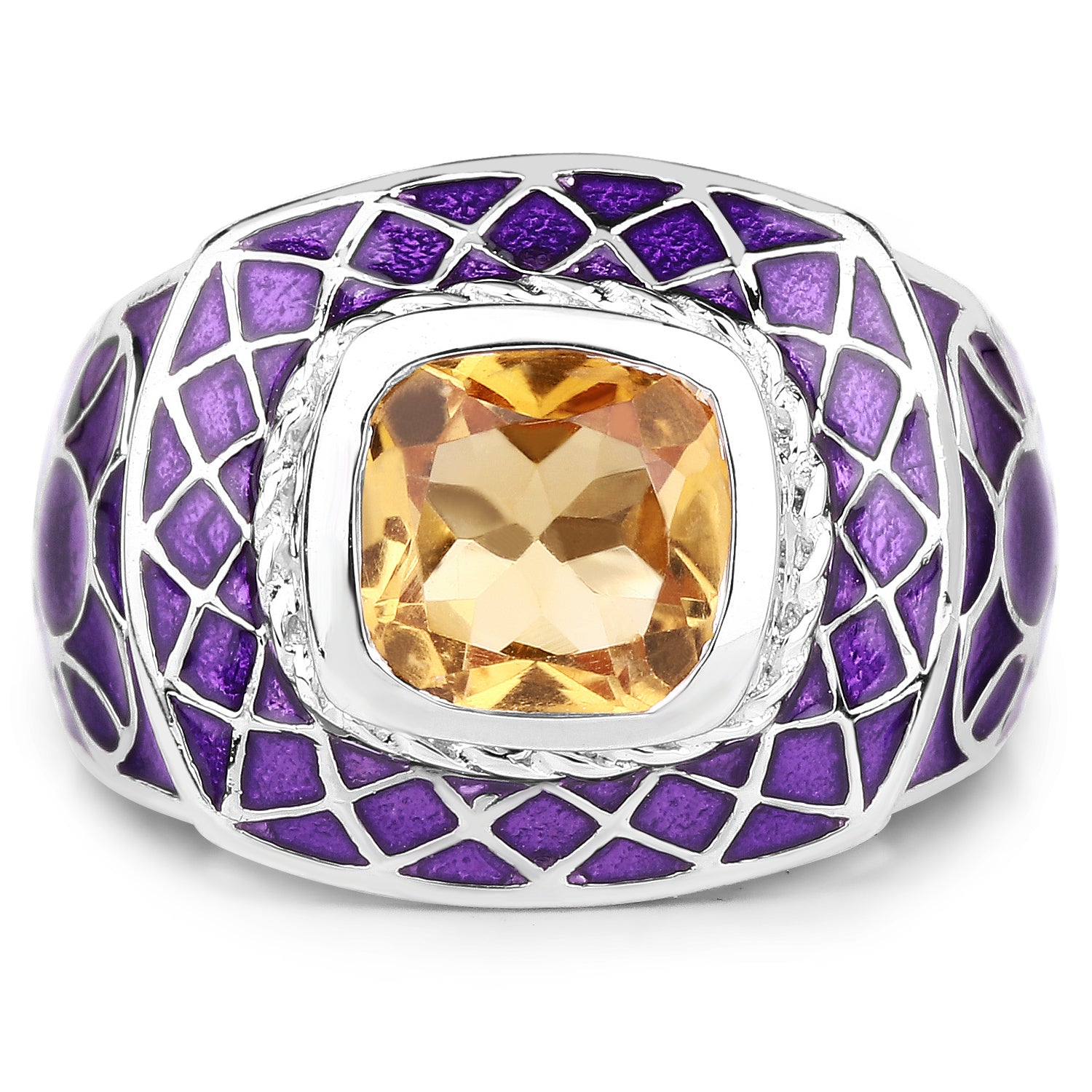 2.00 Carat Genuine Citrine .925 Sterling Silver Ring on sale at MyriadMart