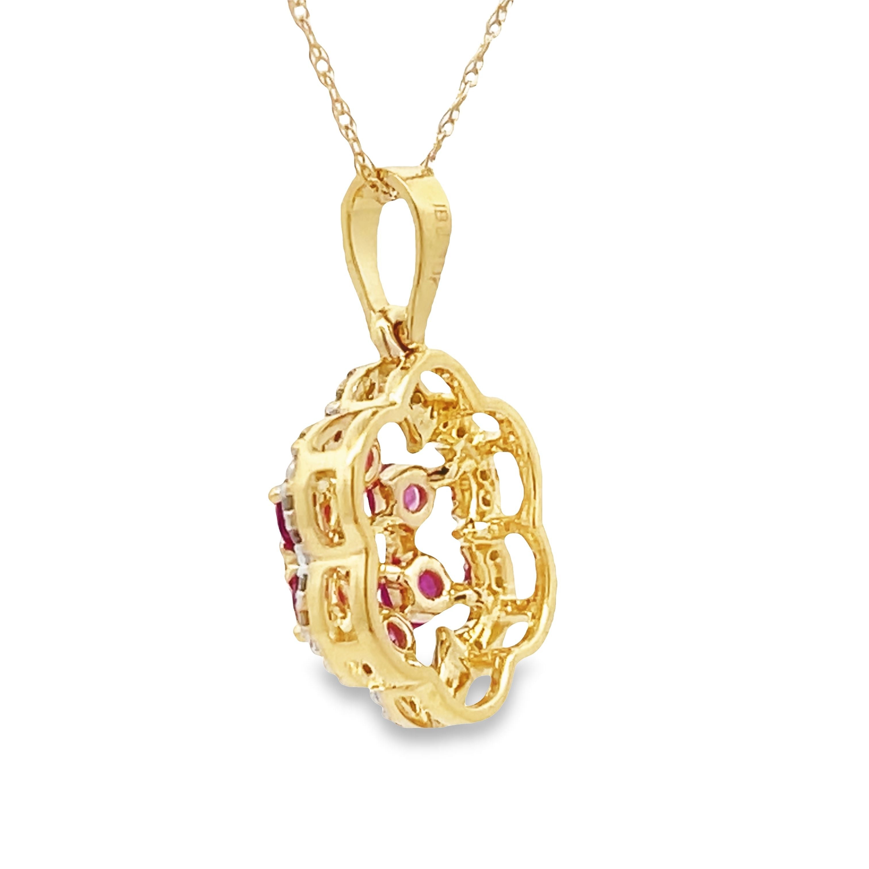 .46ct Ruby Diamond Fashion Pendants 10KT Yellow Gold on sale at MyriadMart
