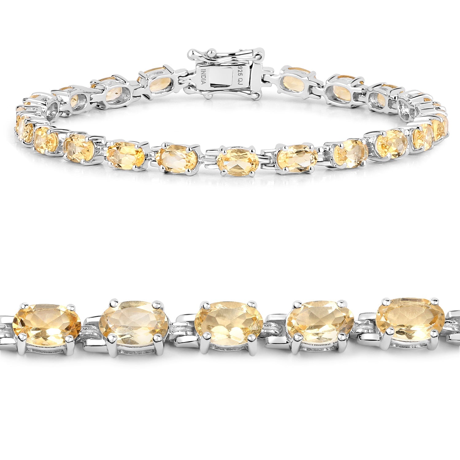 9.03 Carat Genuine Citrine .925 Sterling Silver Bracelet on sale at MyriadMart