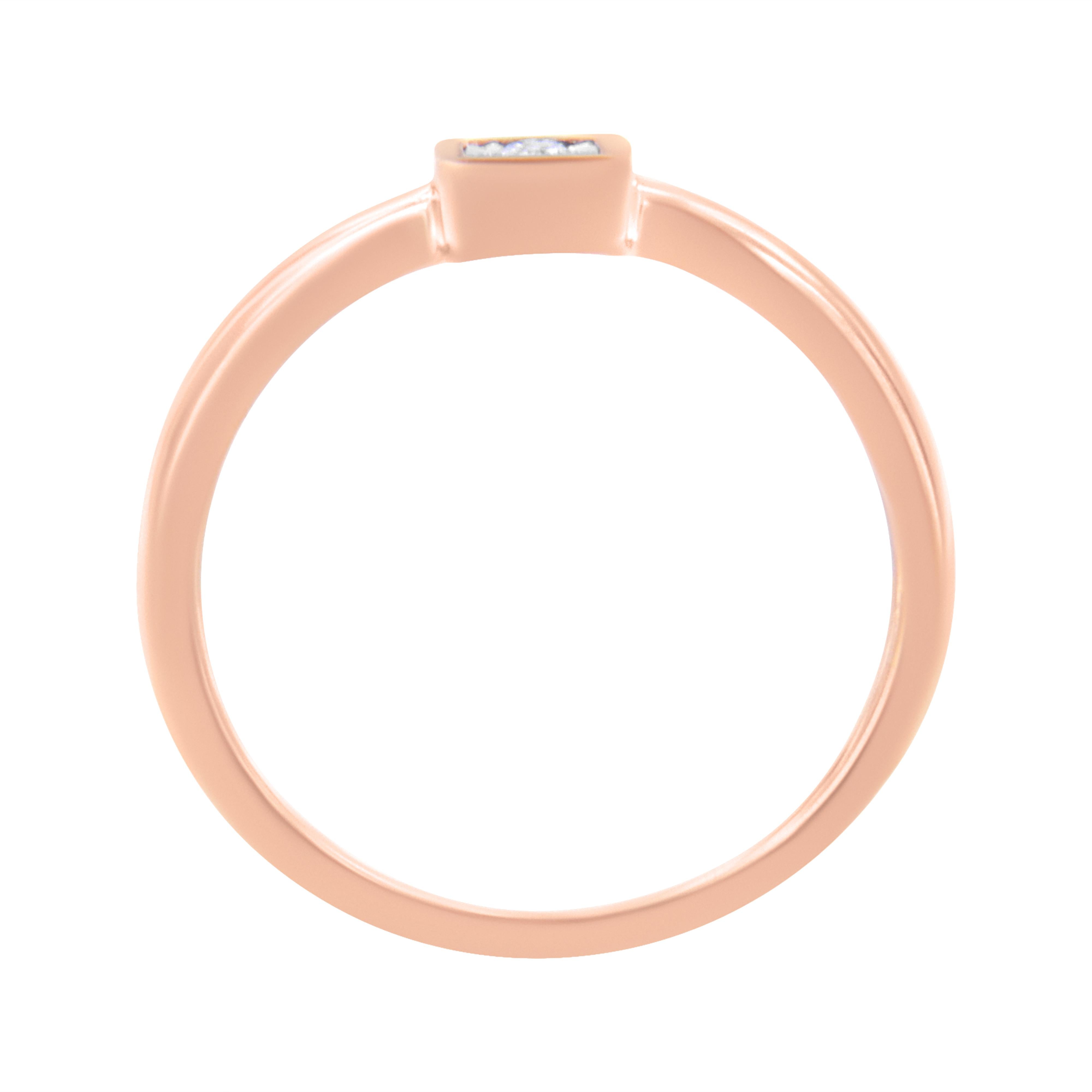 14K Rose Gold Plated .925 Sterling Silver 1/20 cttw Miracle Set Diamond Promise Ring J-K Color, I1-I2 Clarity - Size 6 on sale at MyriadMart