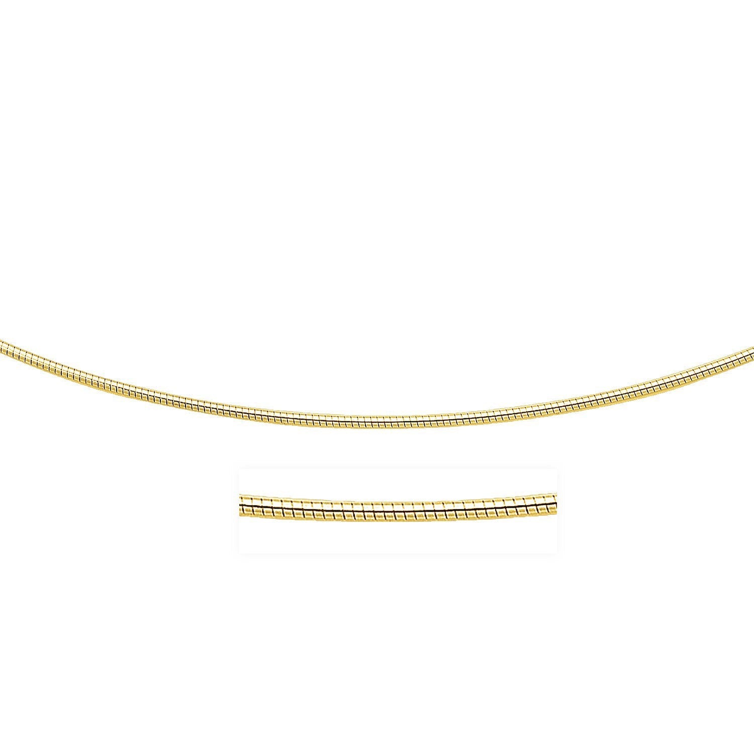 14k Yellow Gold Necklace in a Round Omega Chain Style on sale at MyriadMart