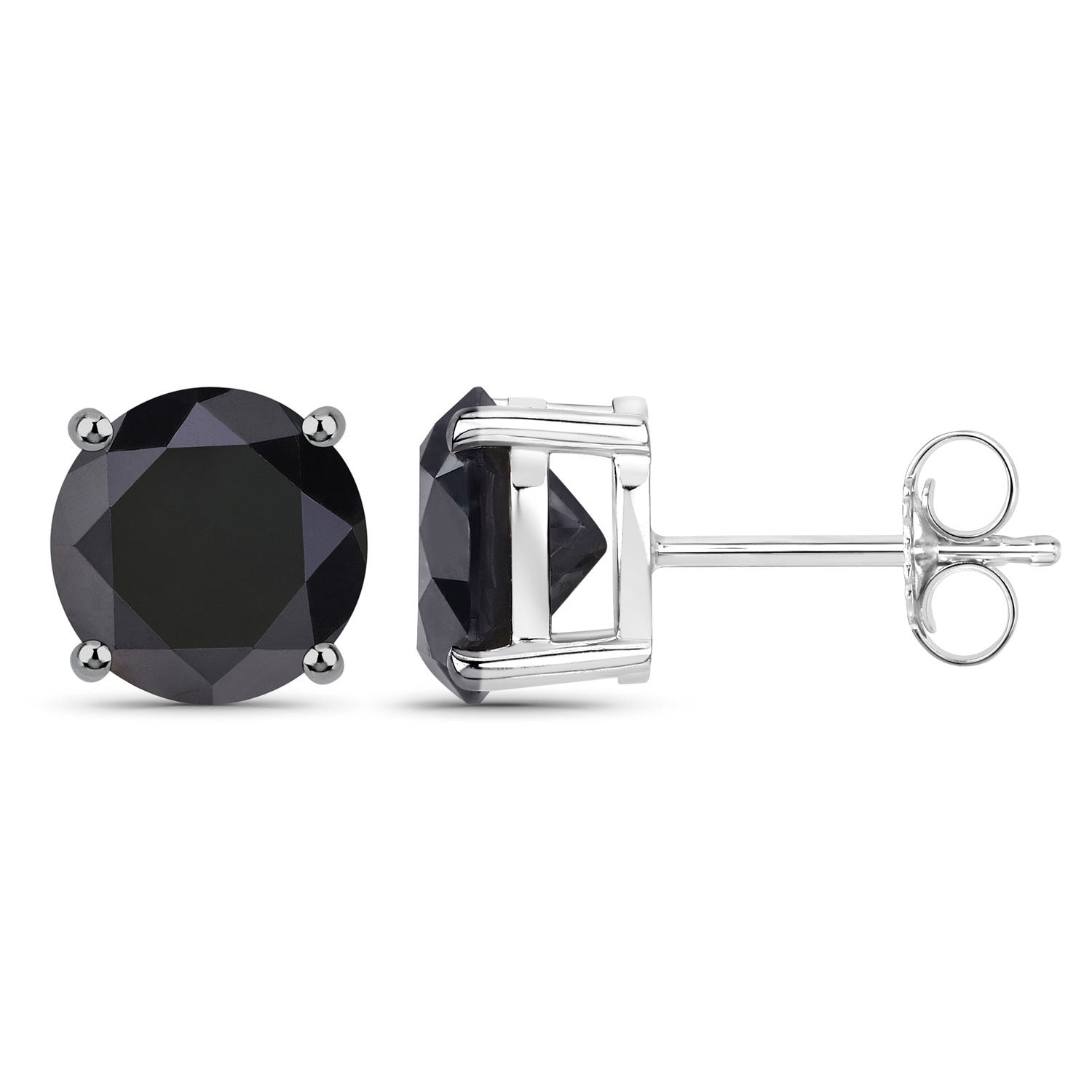 4.91 Carat Genuine Black Diamond 14K White Gold Earrings on sale at MyriadMart