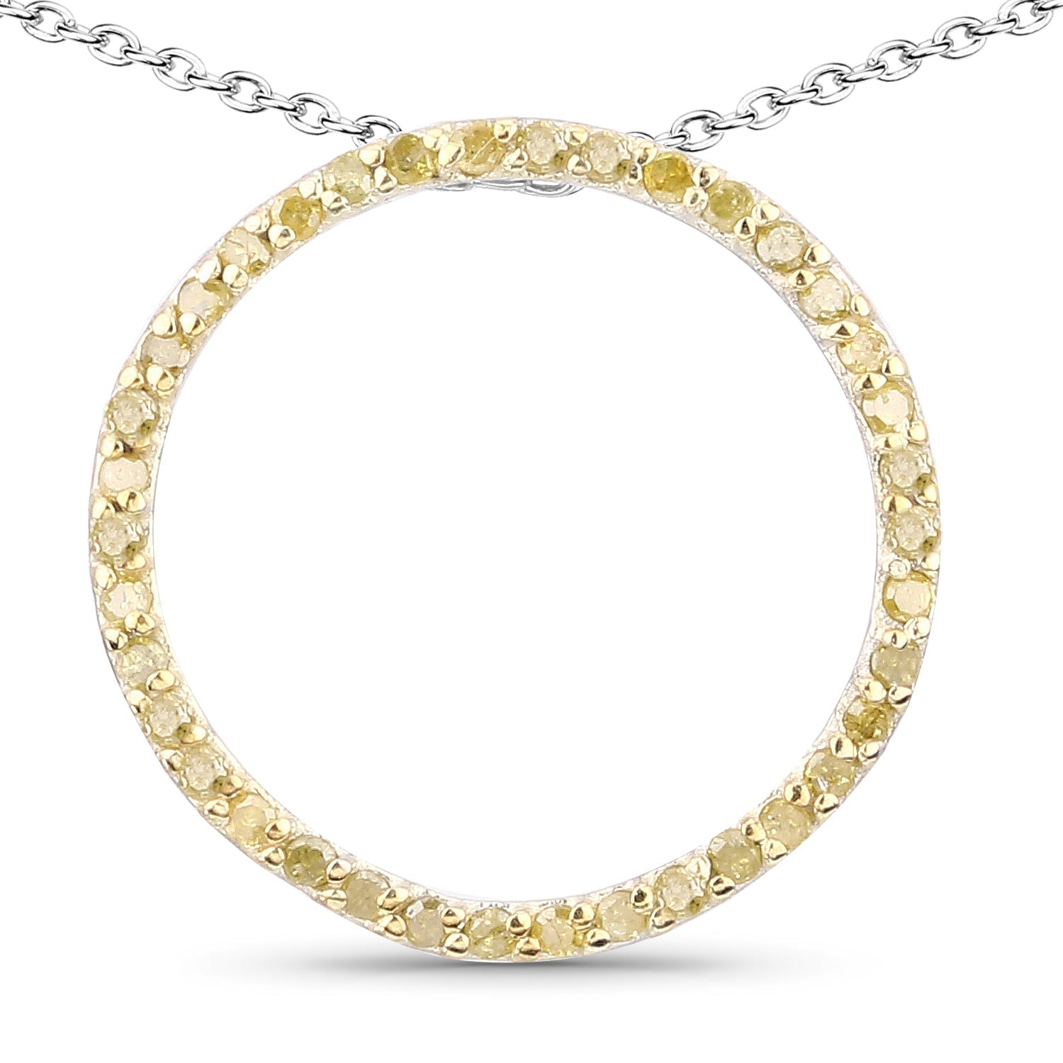 0.30 Carat Genuine Diamond Yellow .925 Sterling Silver Pendant on sale at MyriadMart