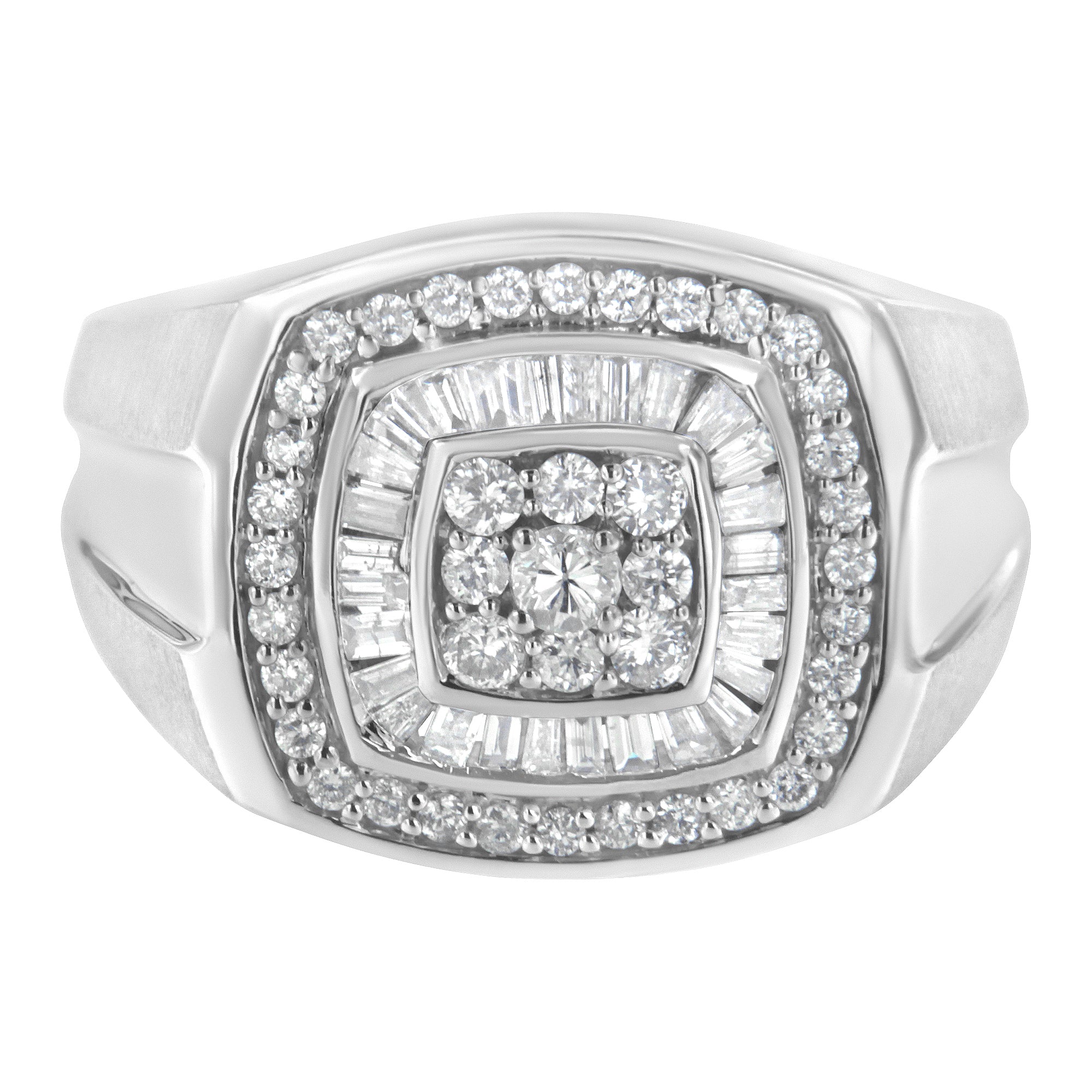 14K White Gold Men's Diamond Band Ring 1 cttw, H-I Color, SI1-SI2 Clarity on sale at MyriadMart