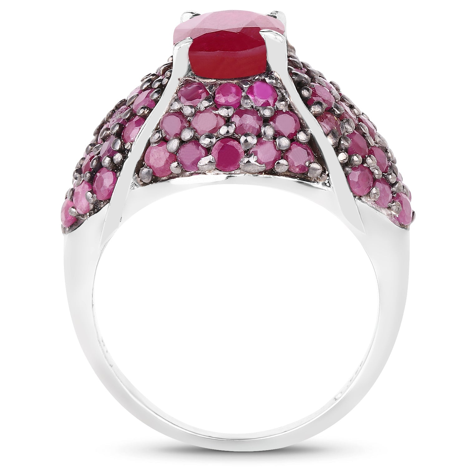 5.15 Carat Genuine Glass Filled Ruby & Ruby .925 Sterling Silver Ring on sale at MyriadMart