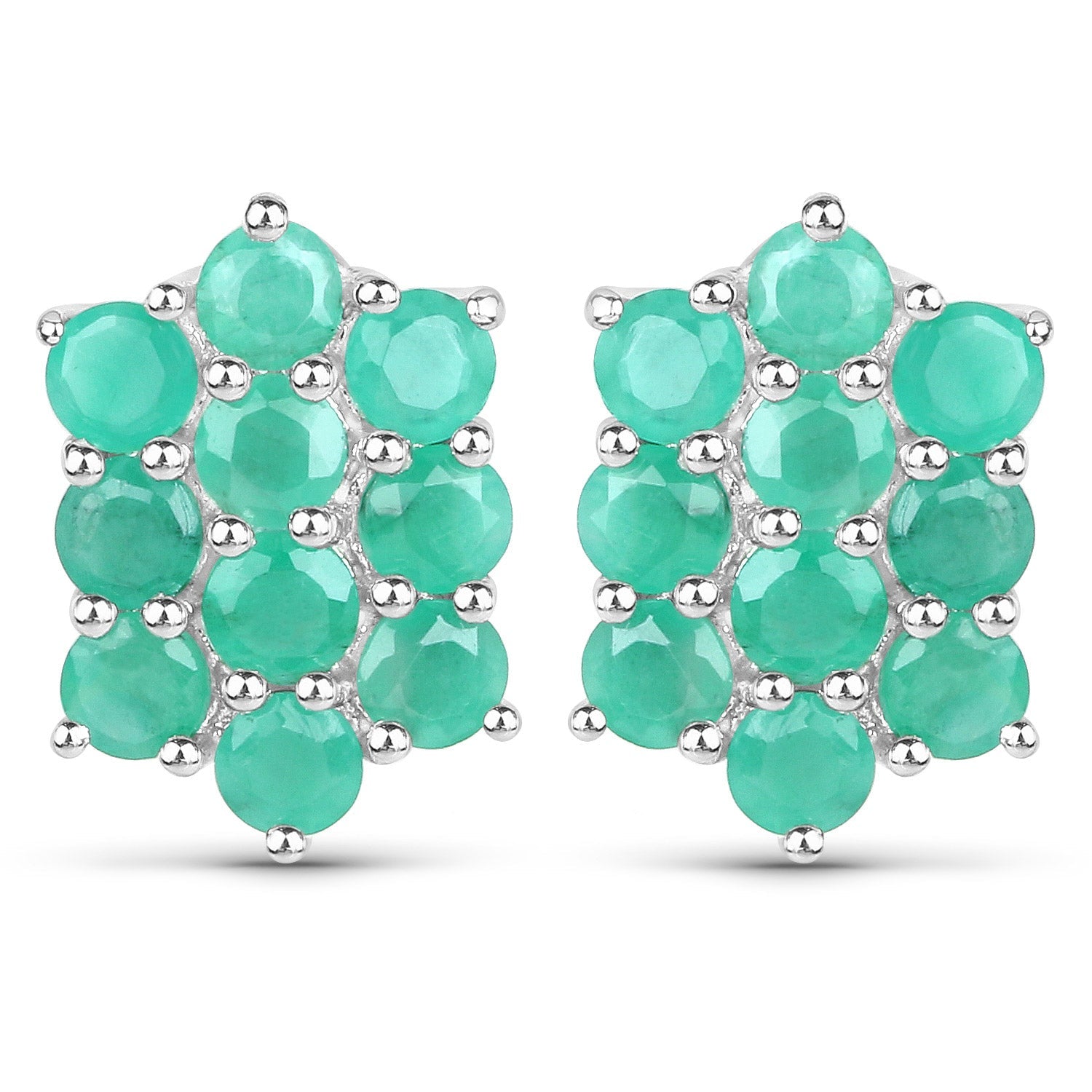 6.60 Carat Genuine Emerald .925 Sterling Silver 3 Piece Jewelry Set Ring, Earrings, and Pendant w/ Chain on sale at MyriadMart