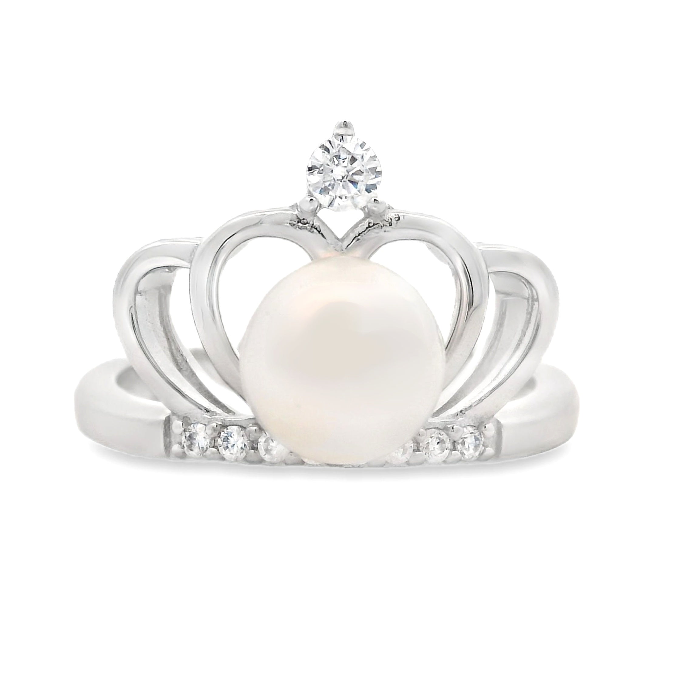 Genuine FW Pearl Cubic Zirconium Ring Sterling Silver on sale at MyriadMart