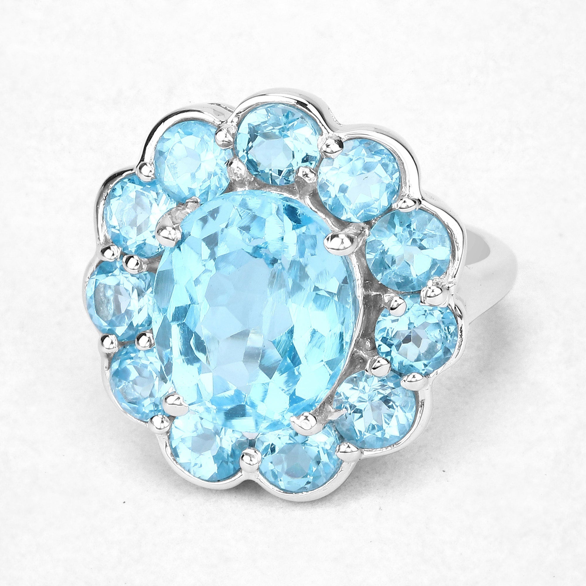 8.77 Carat Genuine Swiss Blue Topaz .925 Sterling Silver Ring on sale at MyriadMart